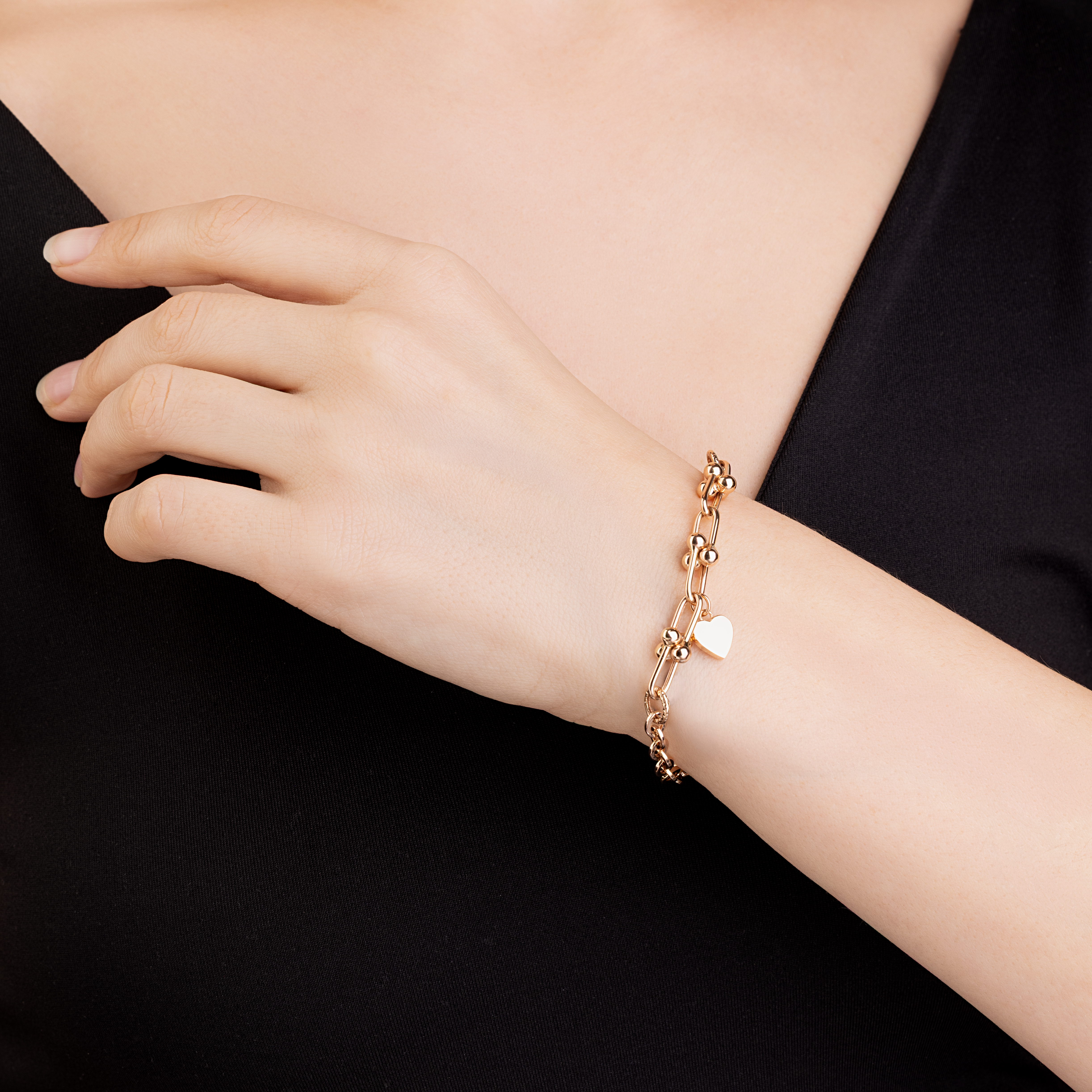 картинка Браслет із червоного золота з серцем, 10528811