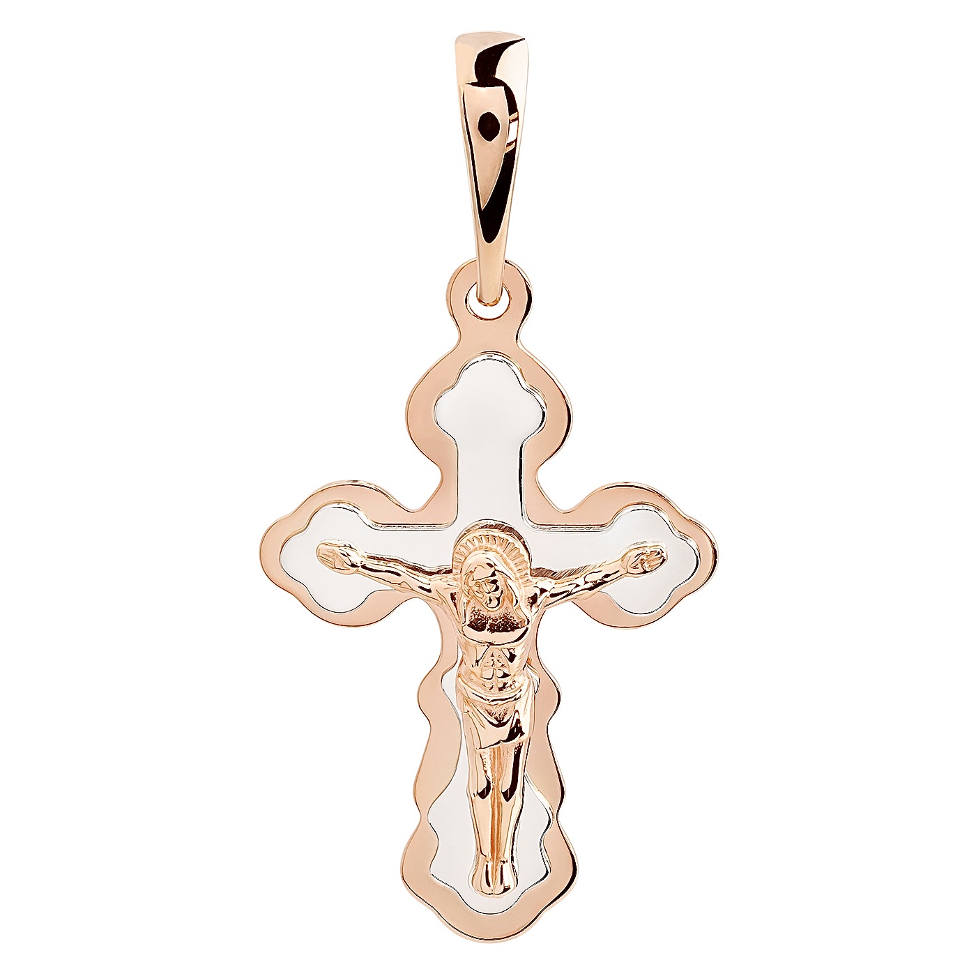 картинка Крестик из красного и белого золота, 10283291