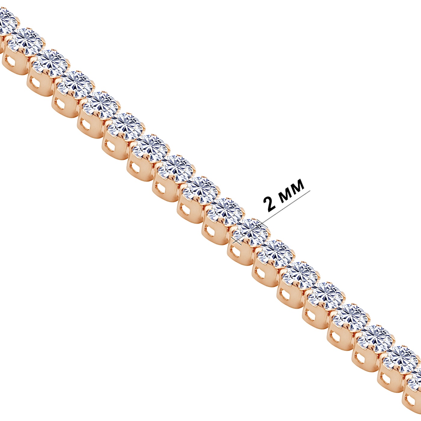 картинка Золотий тенісний браслет з фіанітами, 10530802