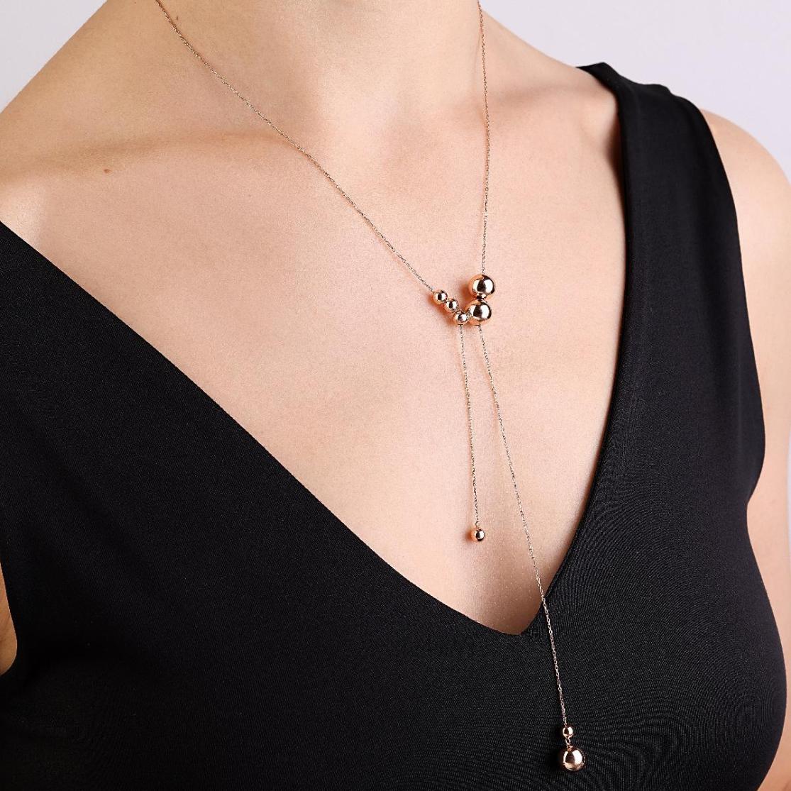 картинка Колье-трансформер из красного золота "Шарики", 10519769