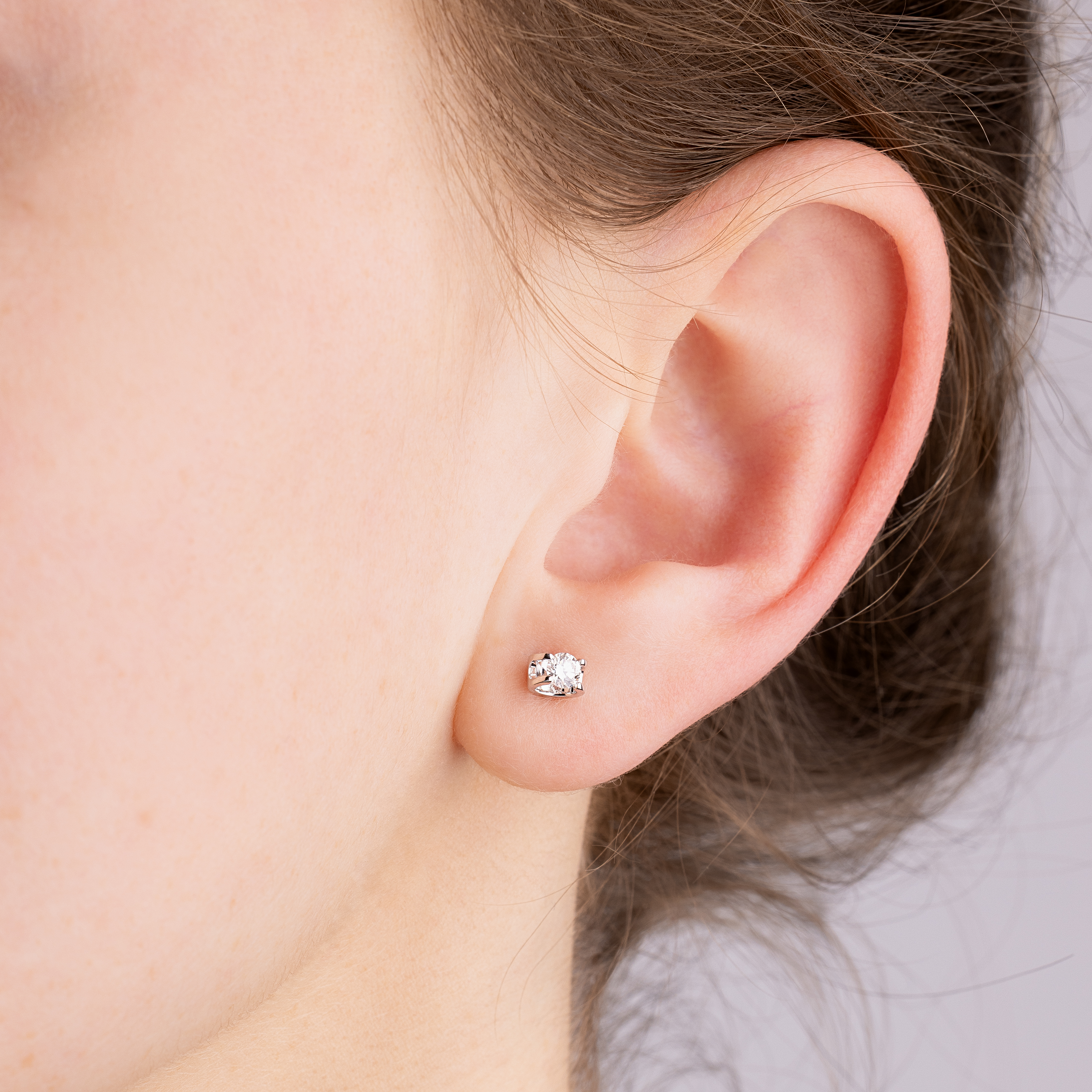 картинка Сережки з діамантом із білого золота 585 проби, 10491510