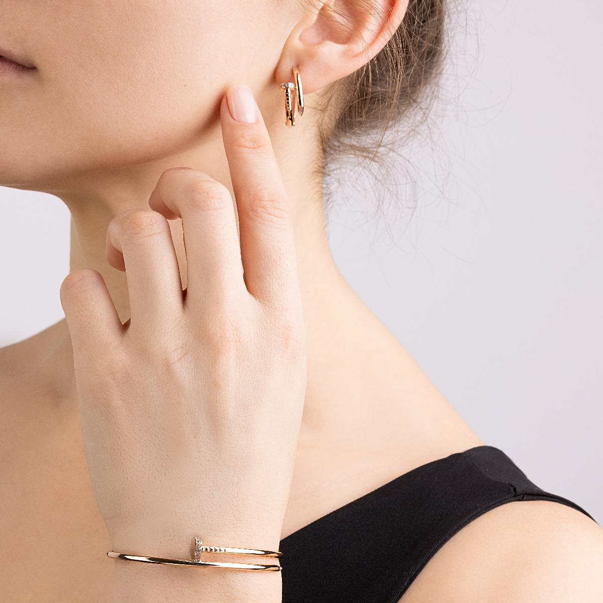 картинка Жорсткий браслет "Цвях" із червоного золота, 10500277