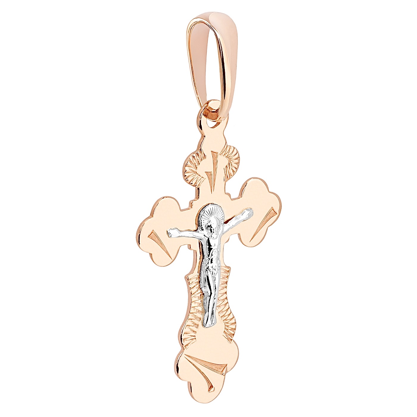 картинка Крестик из комбинированного золота, 10345694