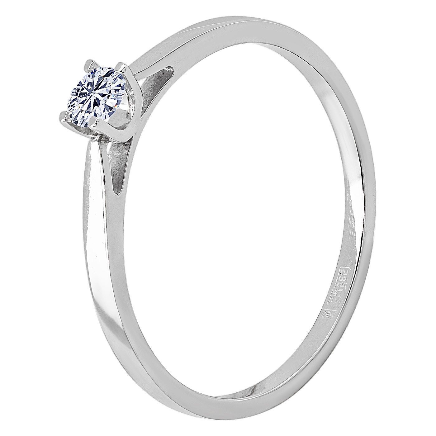 картинка Каблучка в білому золоті з діамантом, 10489013