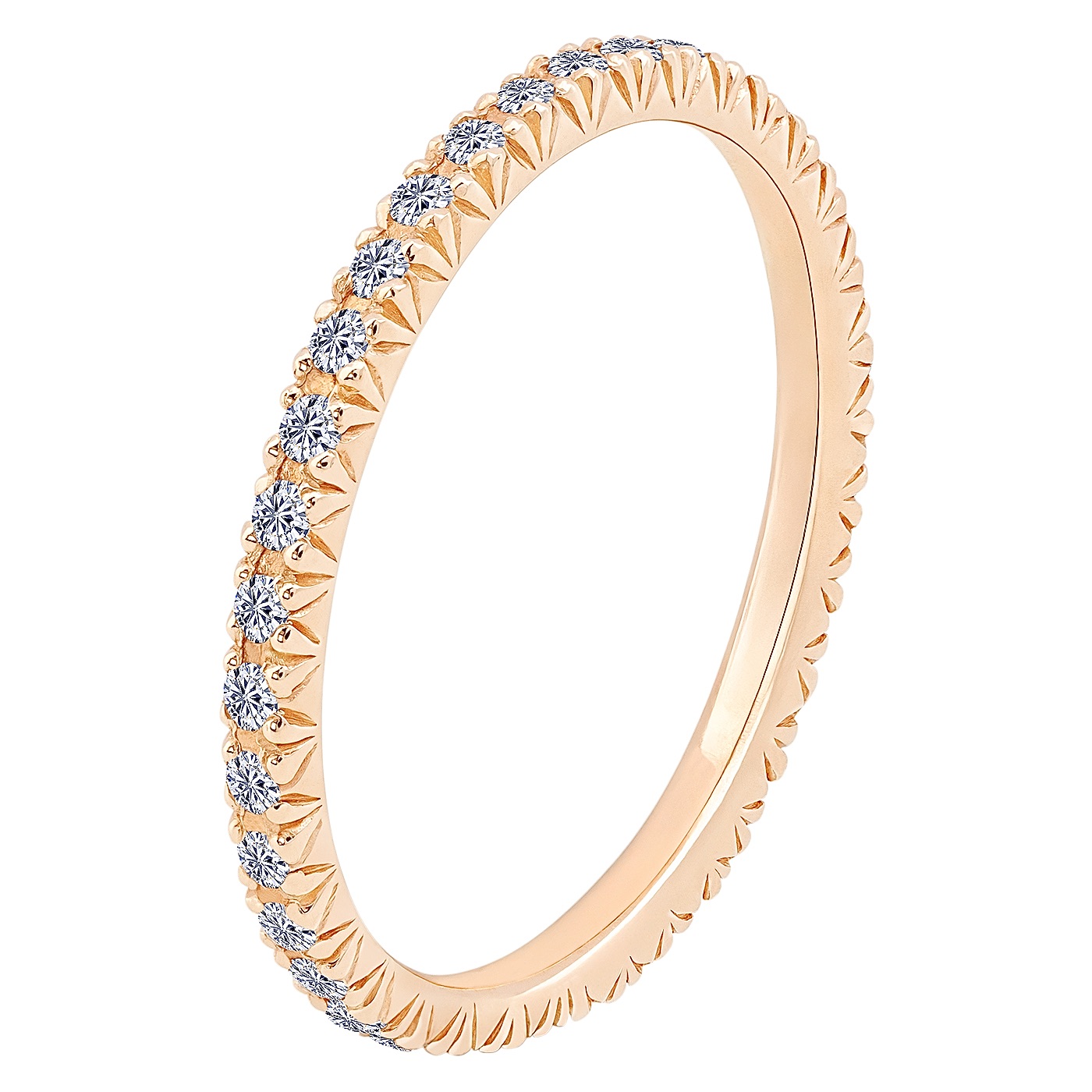 картинка Каблучка доріжка з фіанітами із червоного золота, 10445101