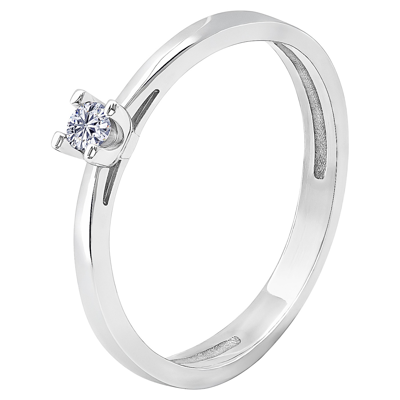 картинка Каблучка з діамантом із білого золота, 10527414