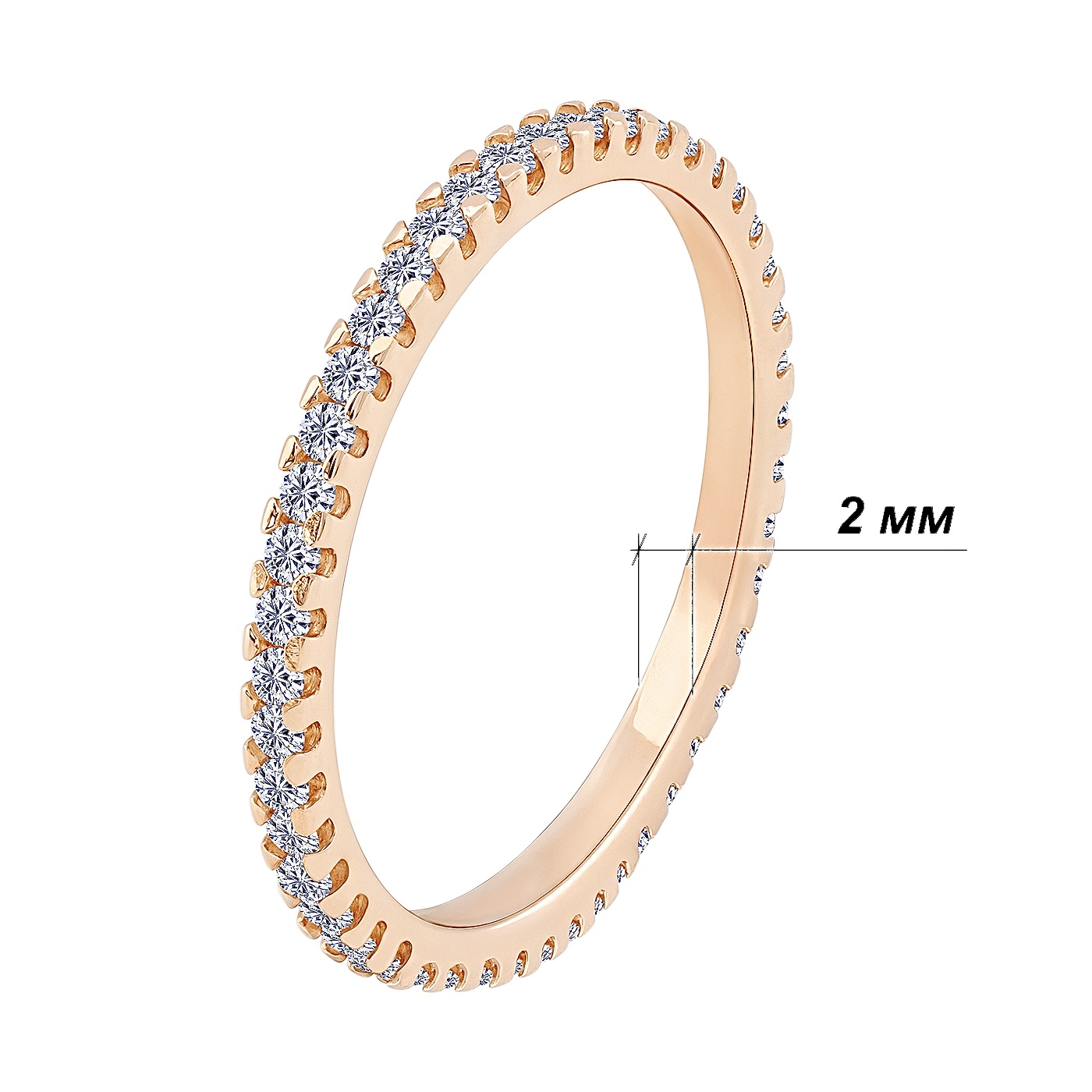 картинка Золота каблучка з доріжкою фіанітів, 10176459
