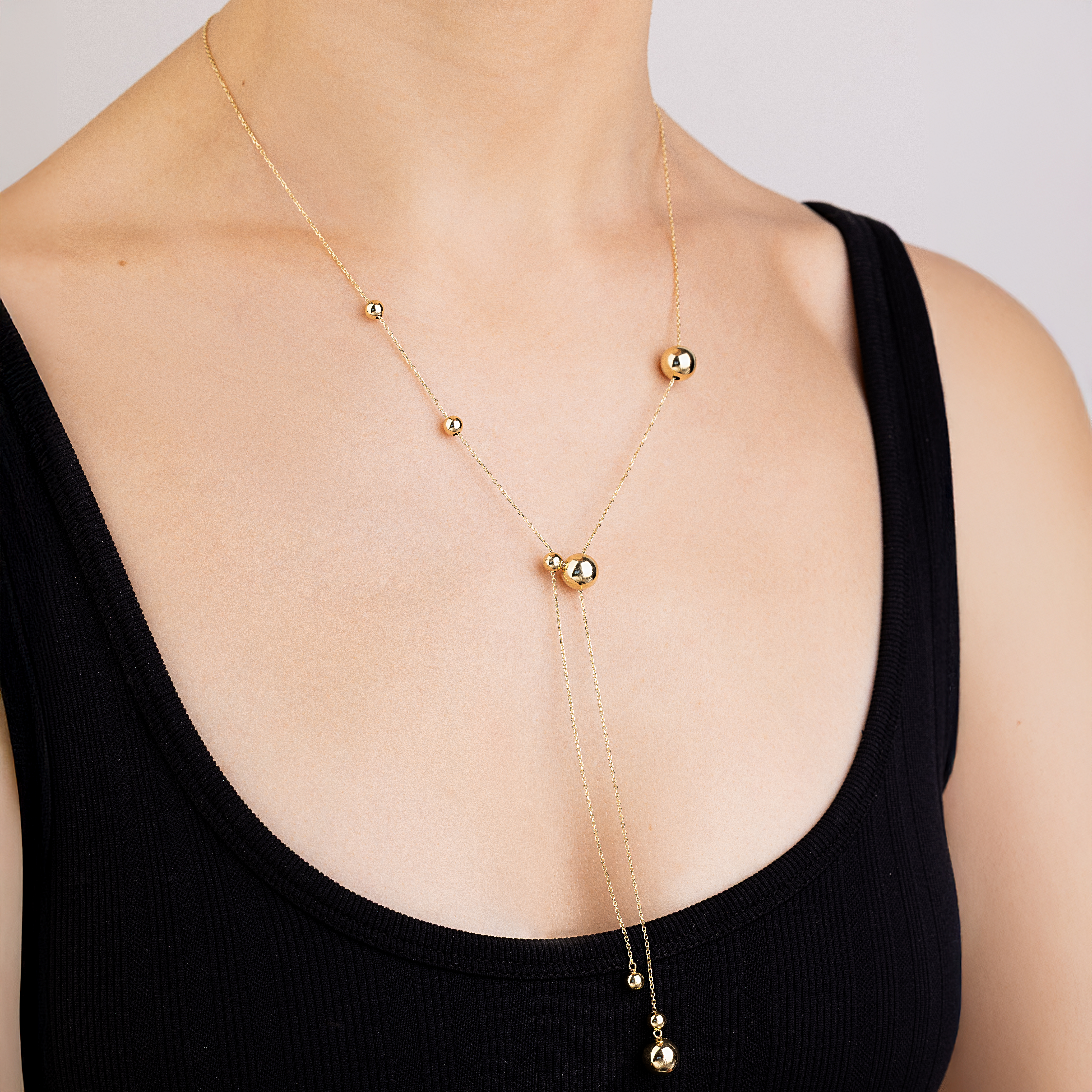 картинка Кольє-трансформер із лимонного золота "Кульки", 10524631