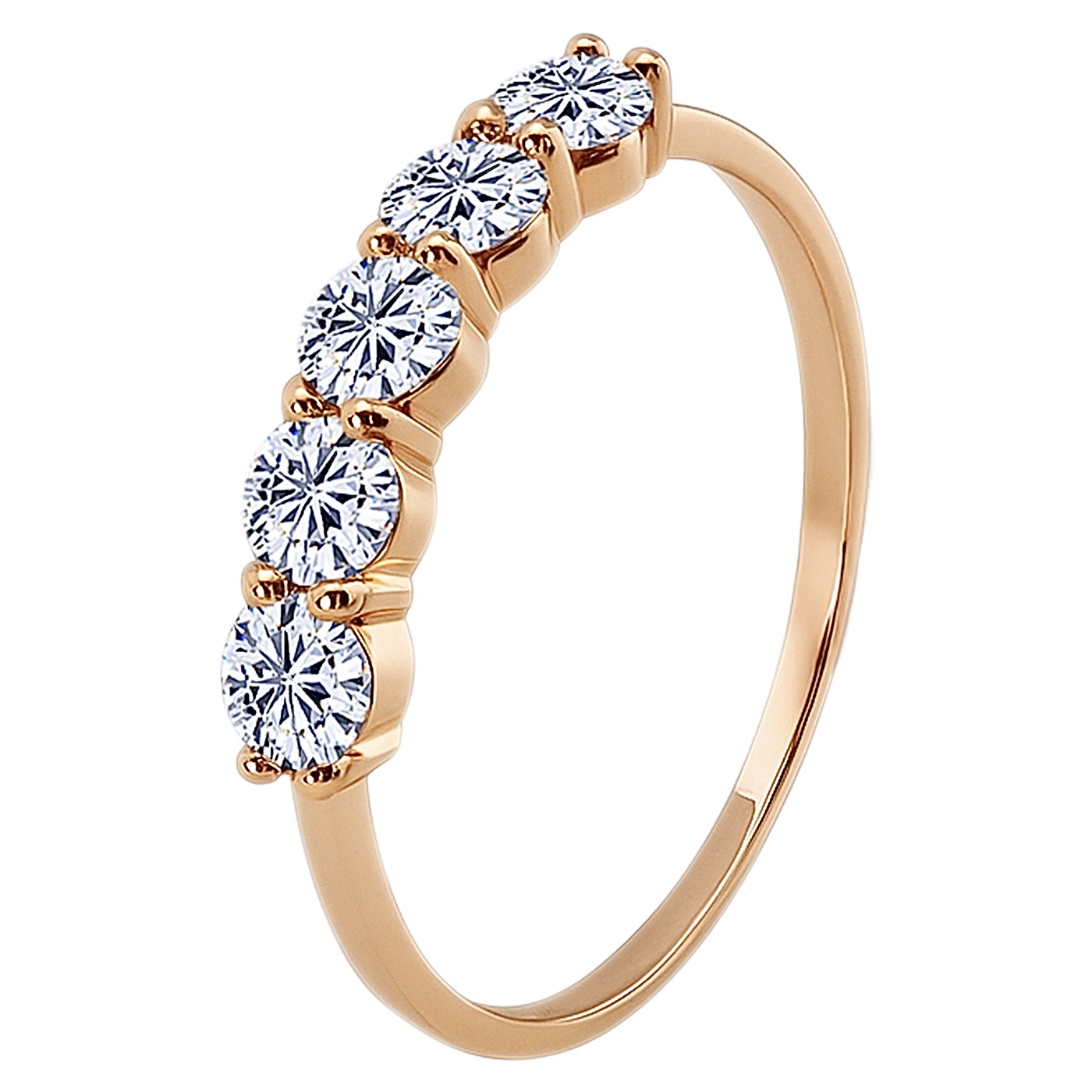 картинка Каблучка з фіанітами з червоного золота, 10496944