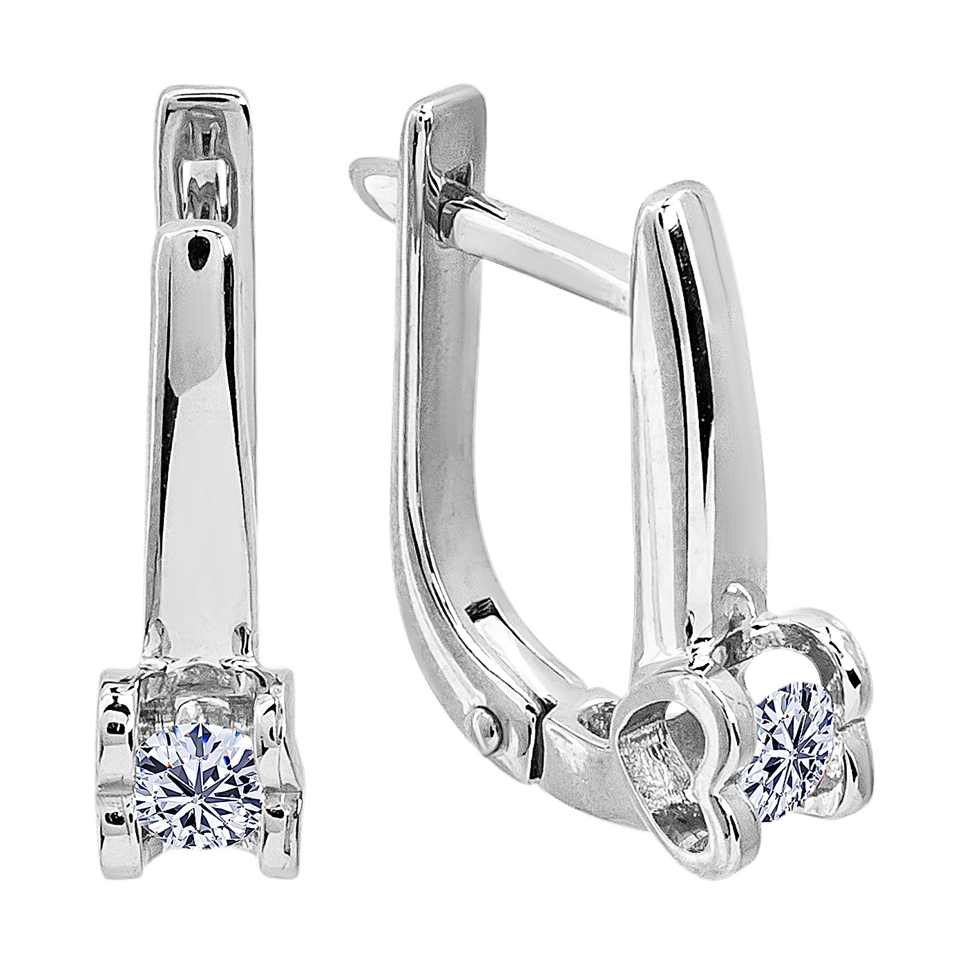 картинка Сережки "Серце" з діамантом, 10491598