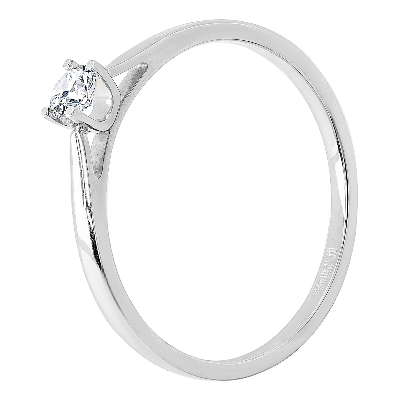 картинка Каблучка з діамантом із білого золота, 10494678