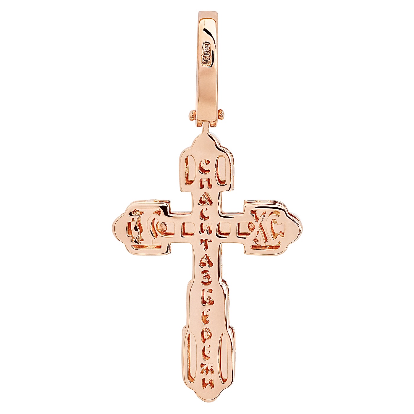 картинка  Крестик из комбинированного золота с черной эмалью, 10317985