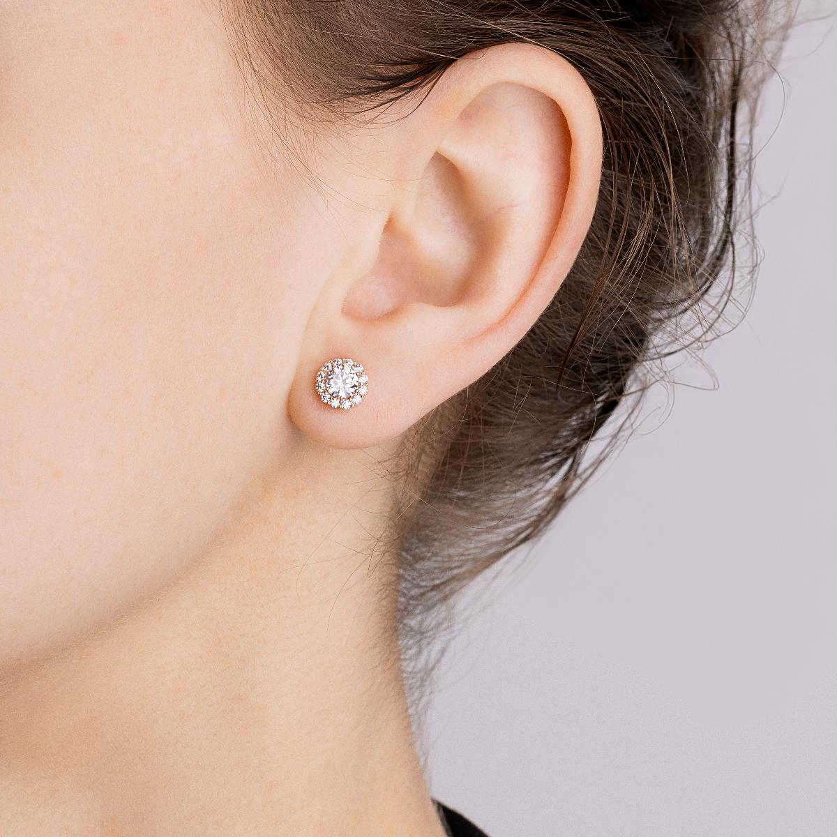 картинка Золоті сережки з фіанітами, 10505007