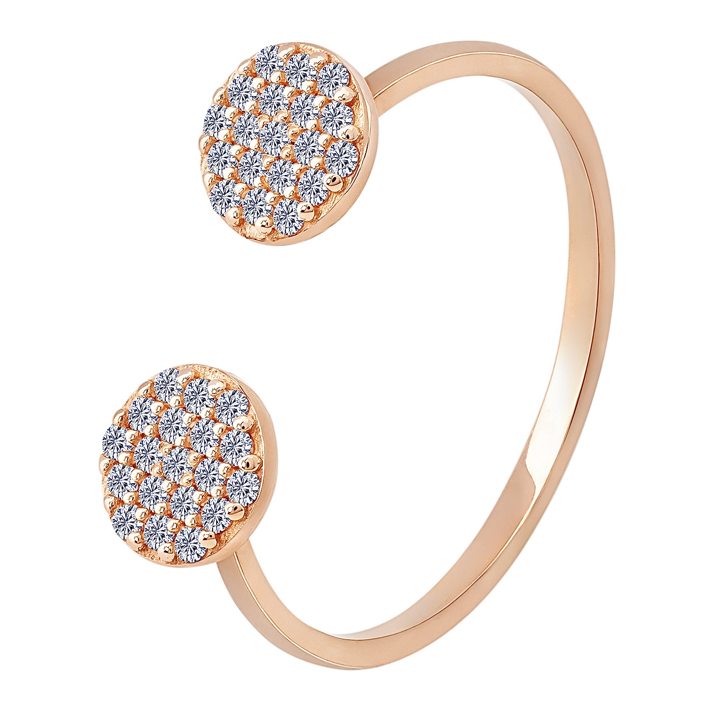 картинка Незамкненое кольцо с фианитами из красного золота, 10515127