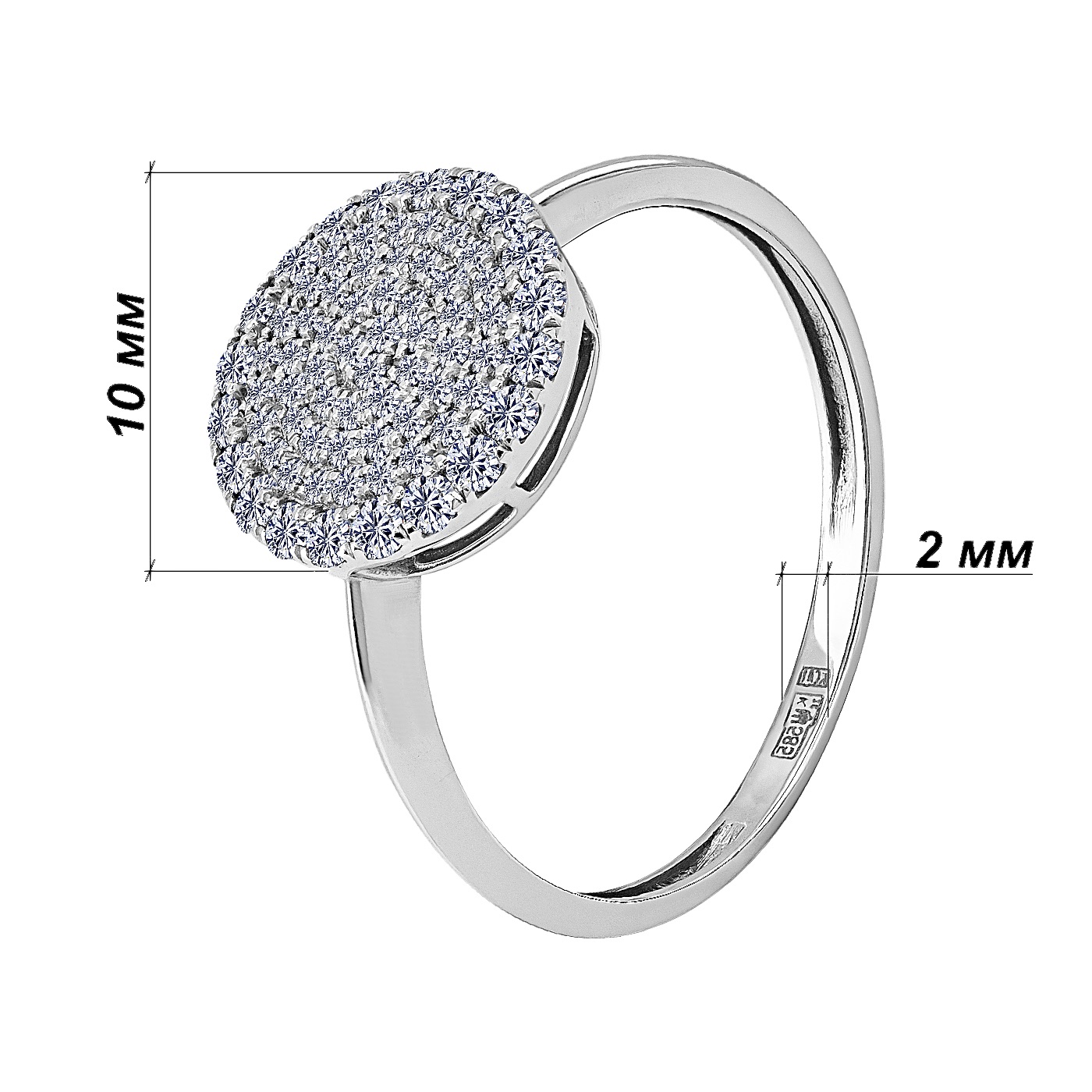 картинка Кольцо с россыпью бриллиантов из белого золота, 10489178