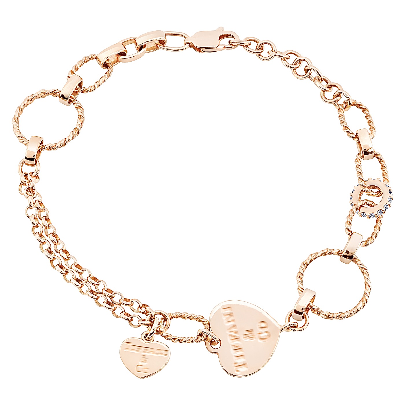 картинка Браслет "Серце" из красного золота фантазийного плетения, 10506415