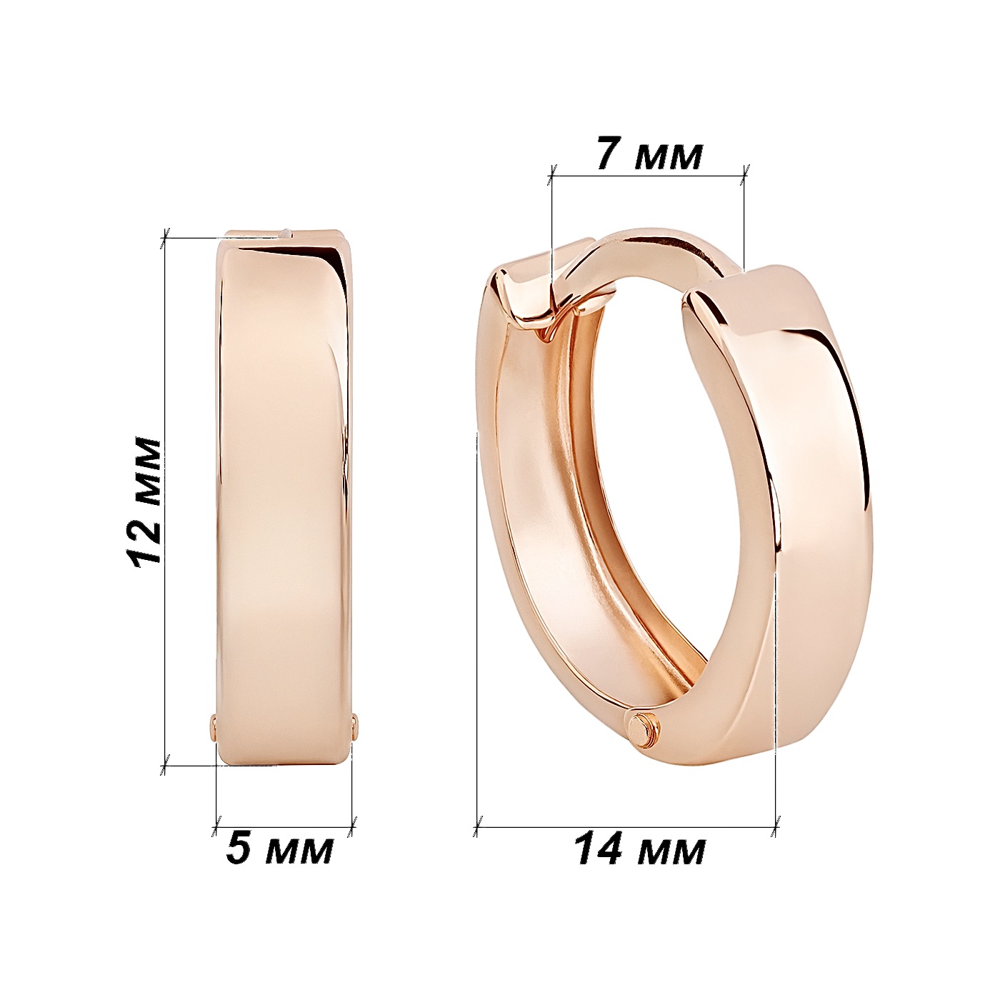 Золотые серьги конго без вставок