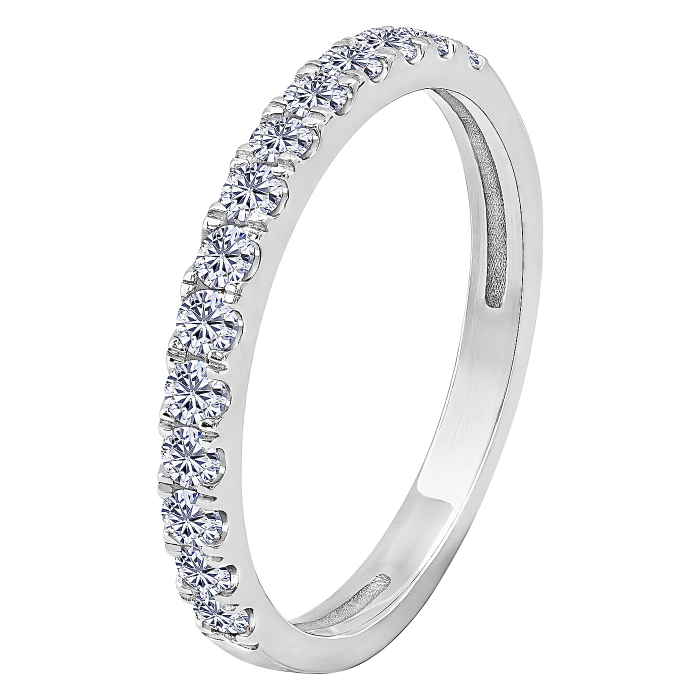 картинка Каблучка з доріжкою діамантів із білого золота, 10282004