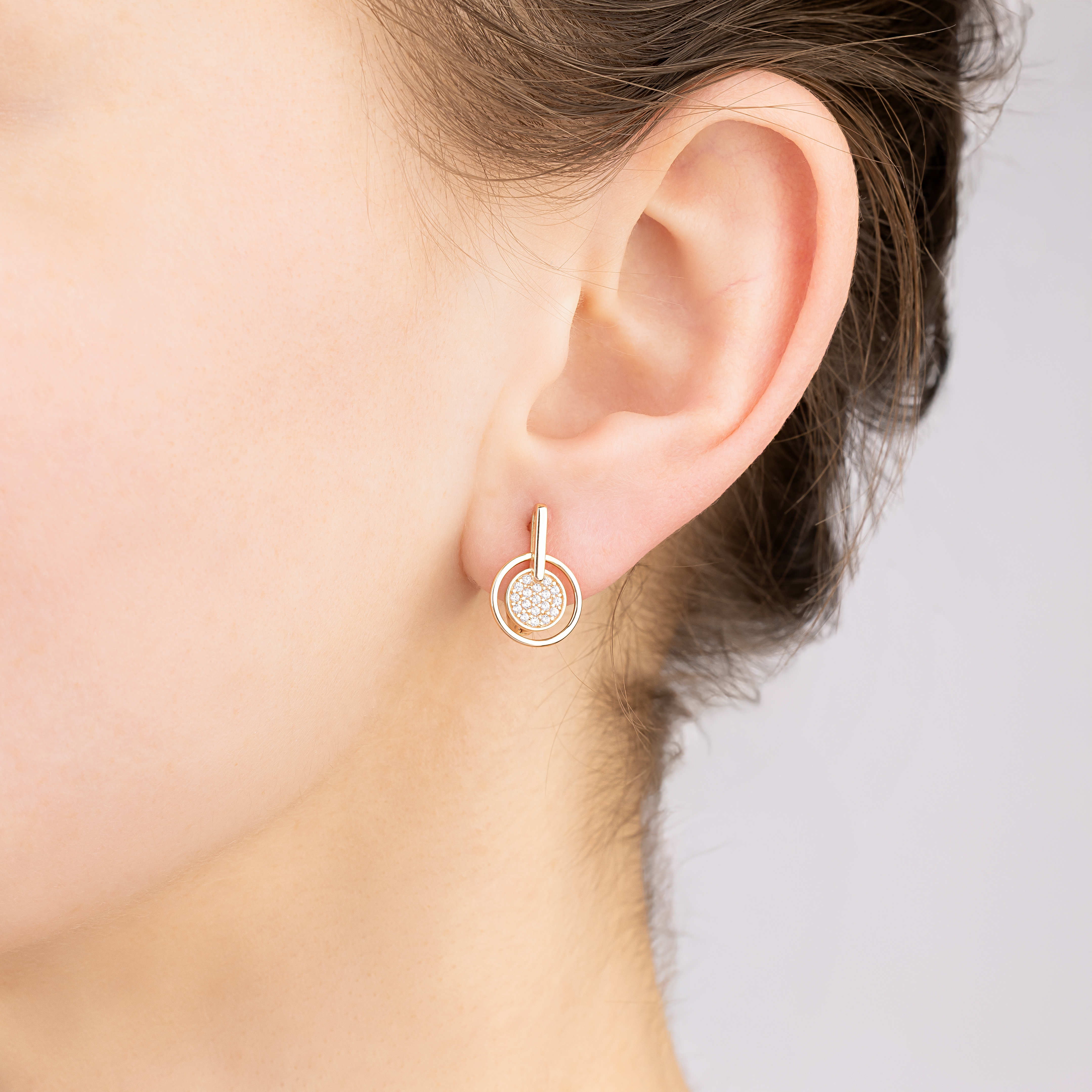 картинка Серьги из красного золота с фианитами, 10488243