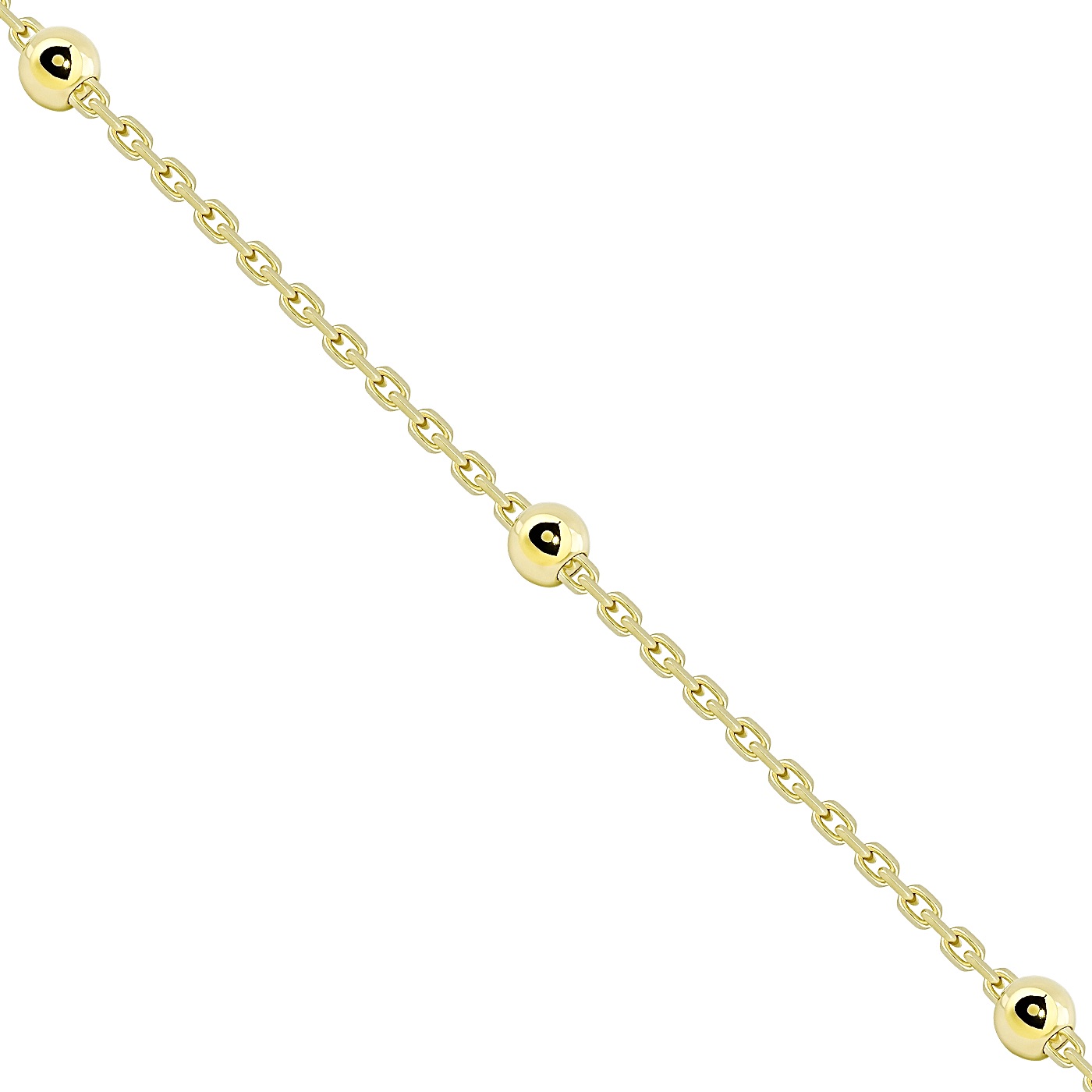 картинка Браслет якірного плетіння з кульками із лимонного золота, 10528030