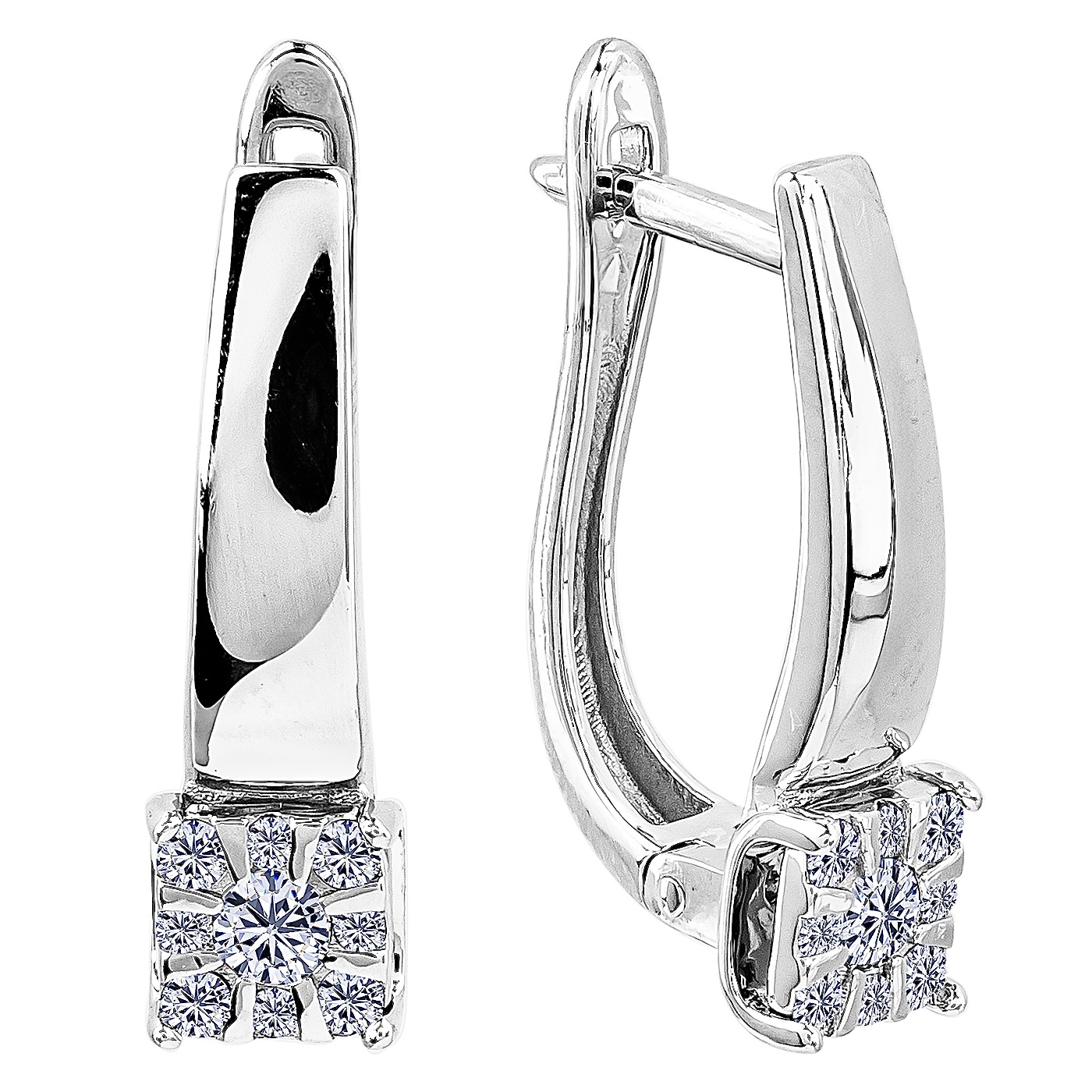 картинка Серьги из белого золота с бриллиантами, 10513455