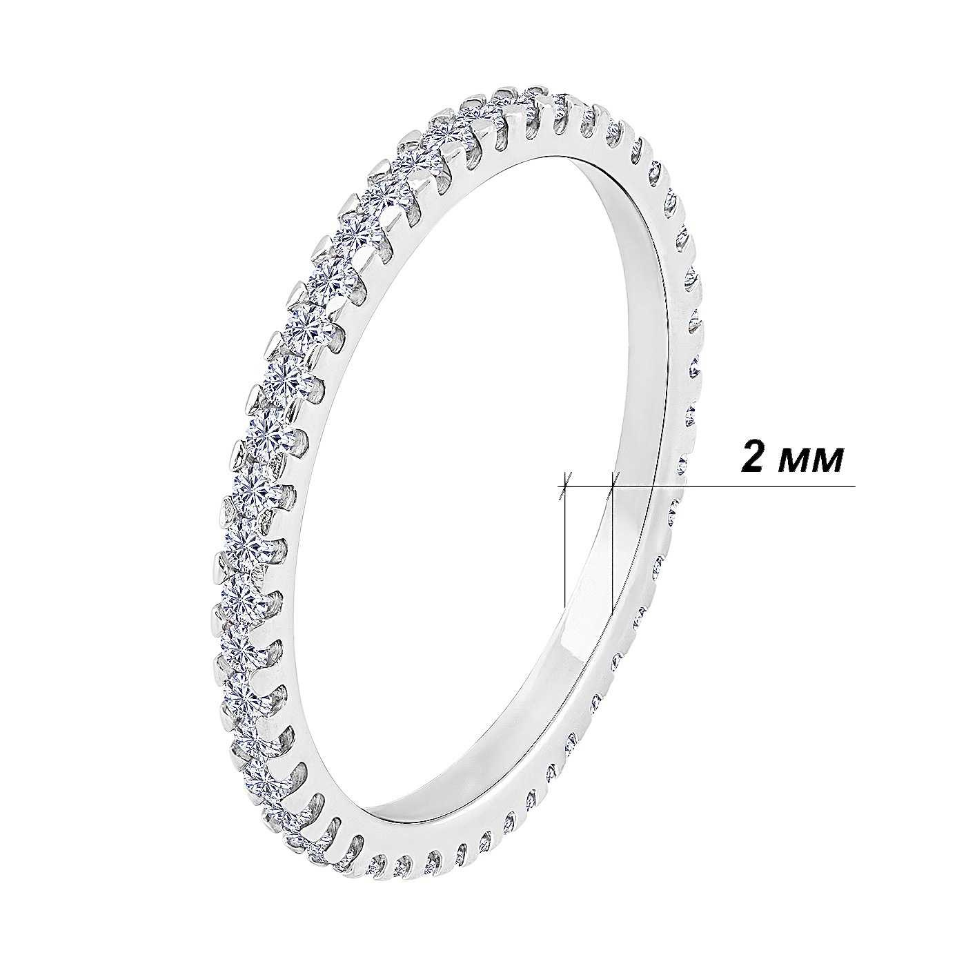 картинка Каблучка з доріжкою фіанітів із білого золота, 10517107