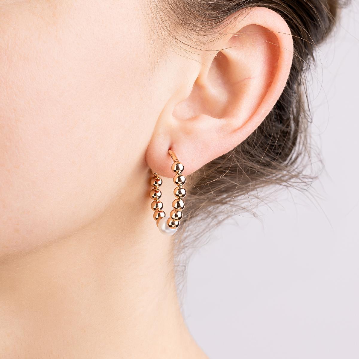 картинка Золоті сережки конго з перлинами, 10527700