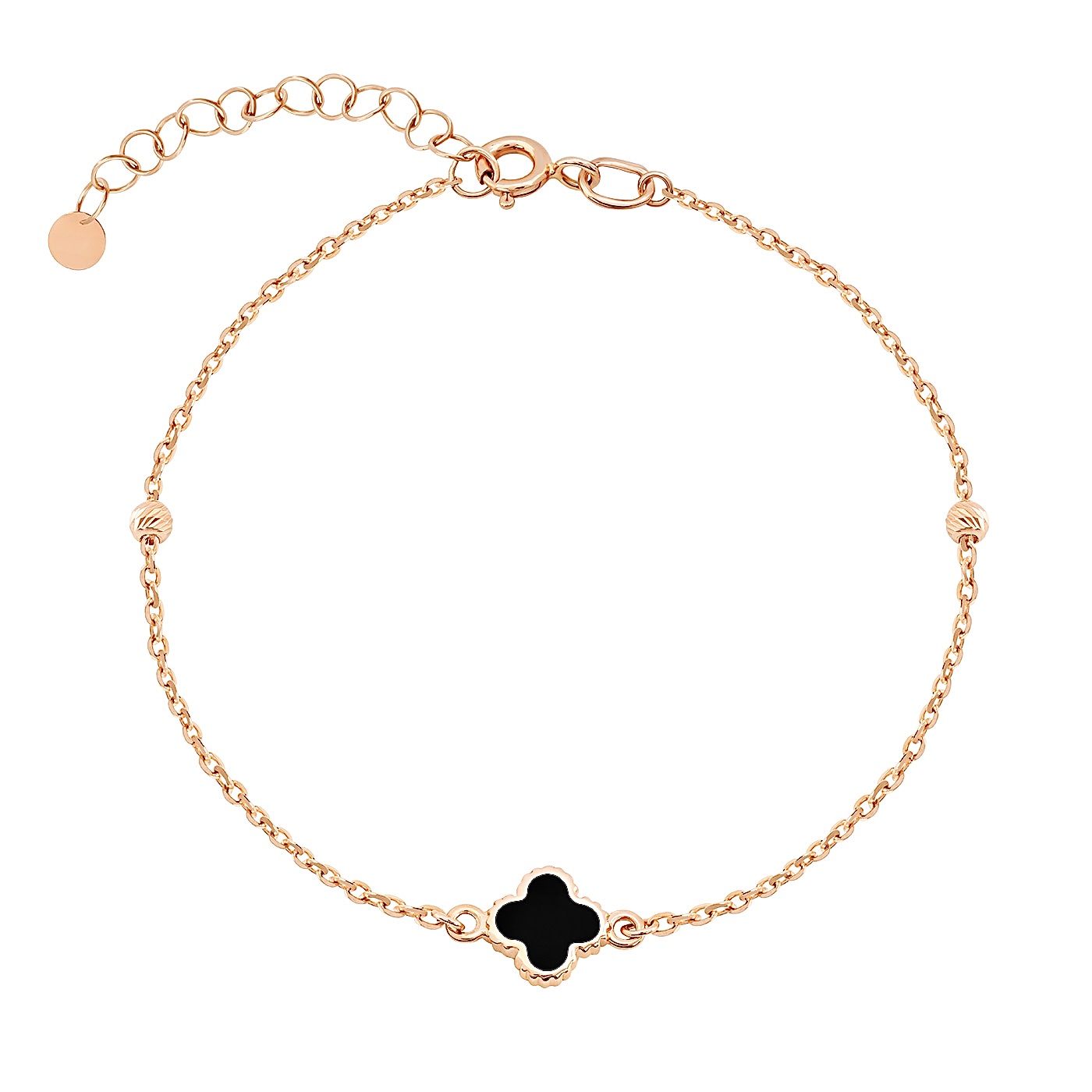 картинка Браслет якорного плетения из красного золота "Клевер", 10260851