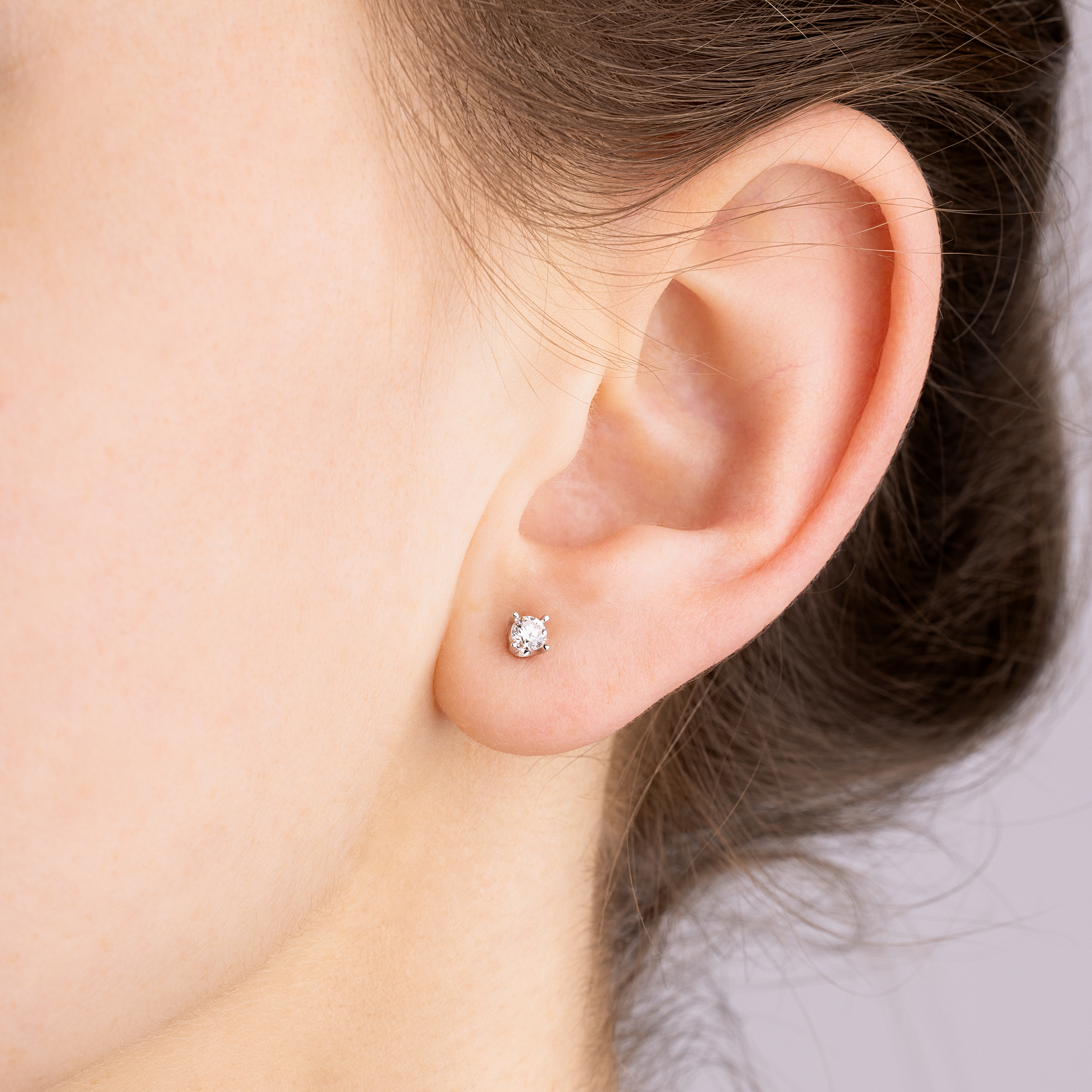 картинка Сережки гвіздочки з діамантом із білого золота 585 проби, 10506019