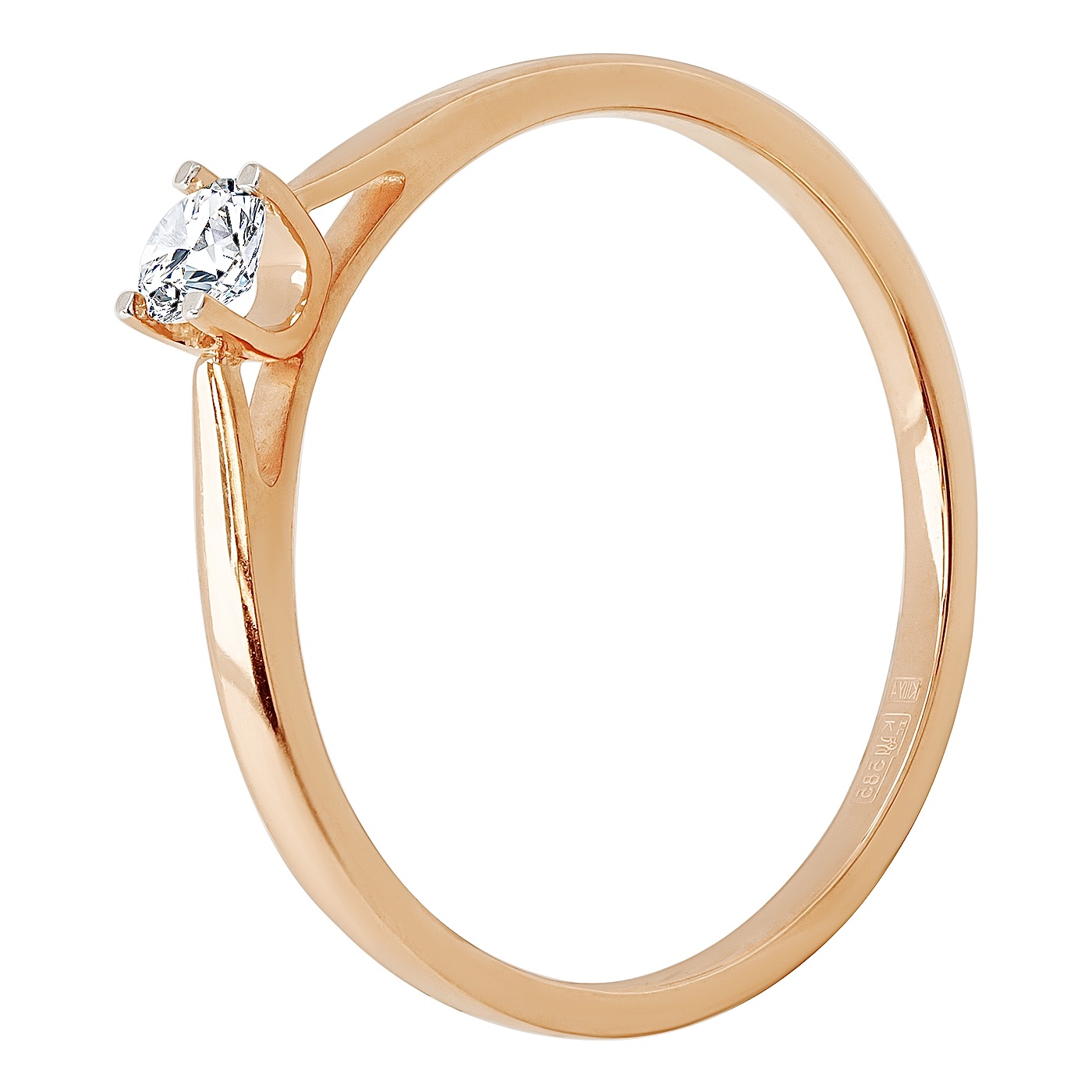 картинка Каблучка із червоного золота з діамантом, 10489024