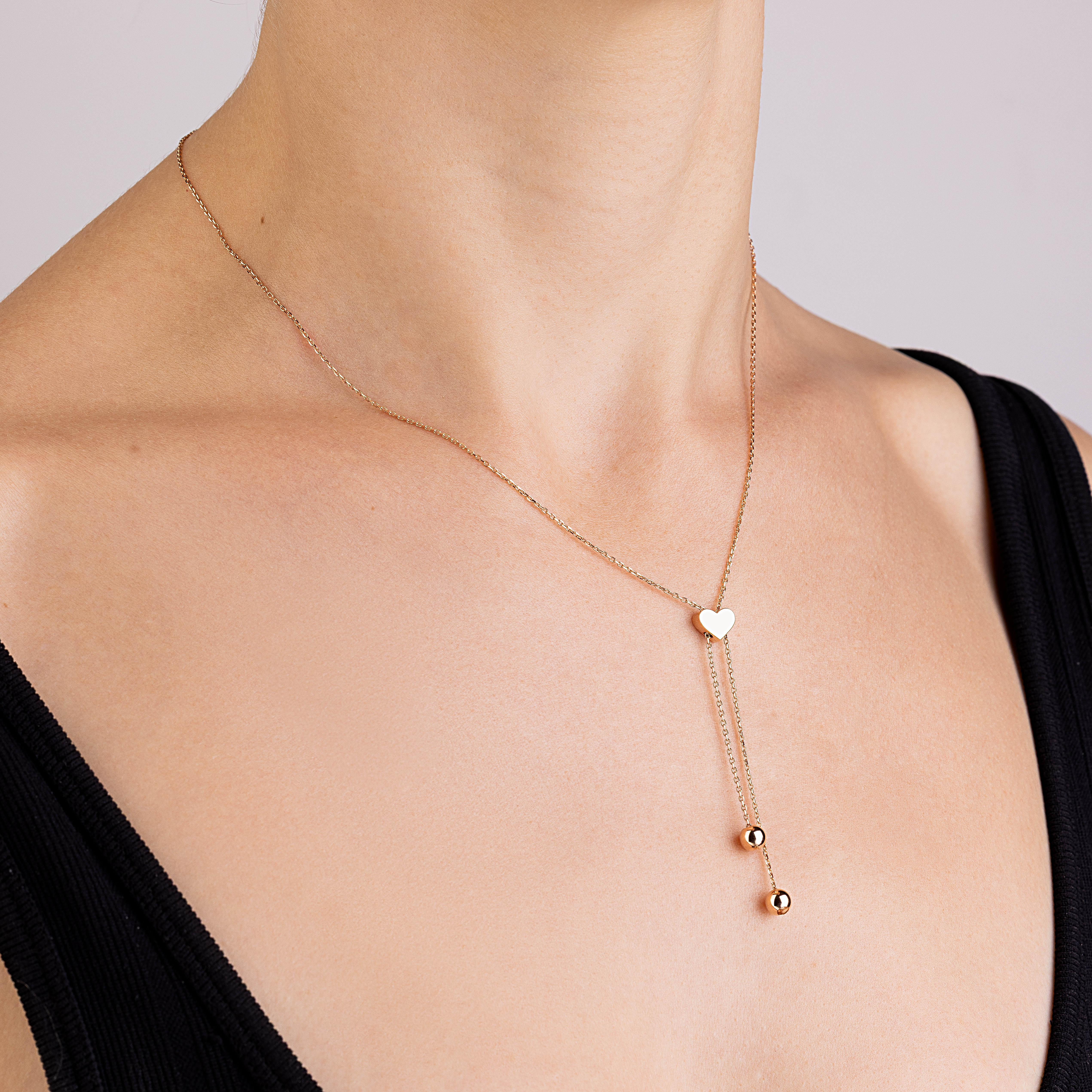 картинка Кольє "Серце" із червоного золота, 10527304