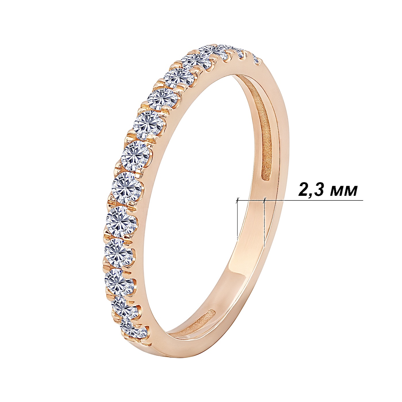 картинка Кольцо с дорожкой бриллиантов из красного золота, 10282037