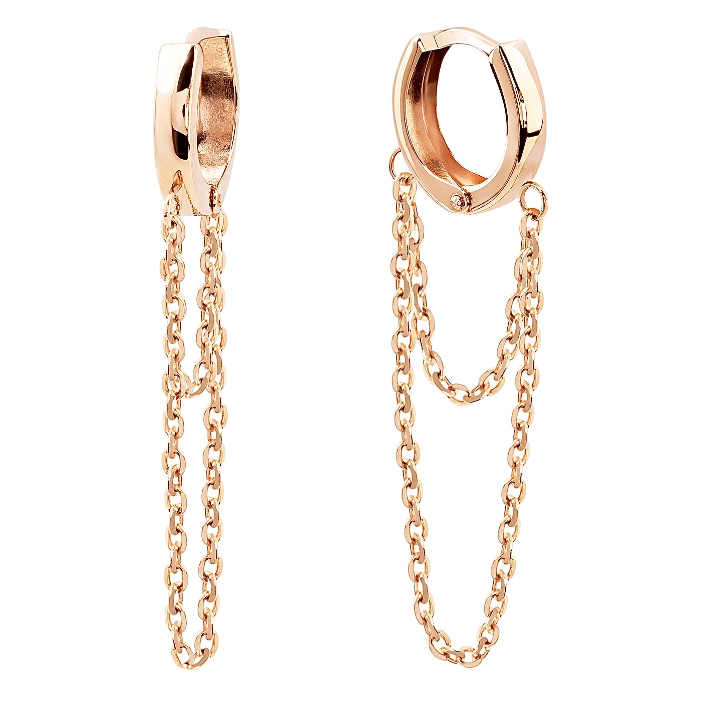 картинка Золоті сережки конго з ланцюжками, 10283346