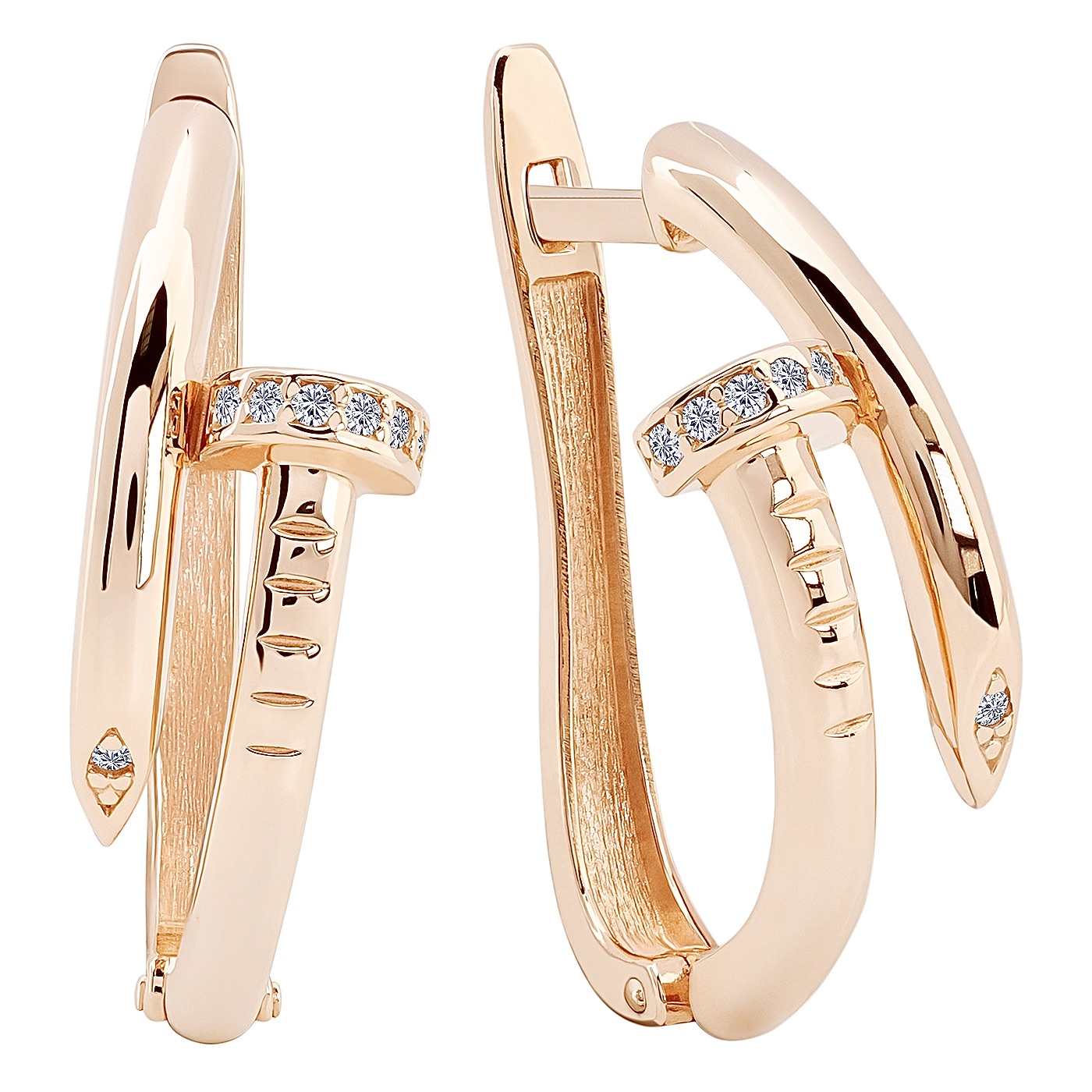 картинка Сережки у формі цвяху із червоного золота, 10530527