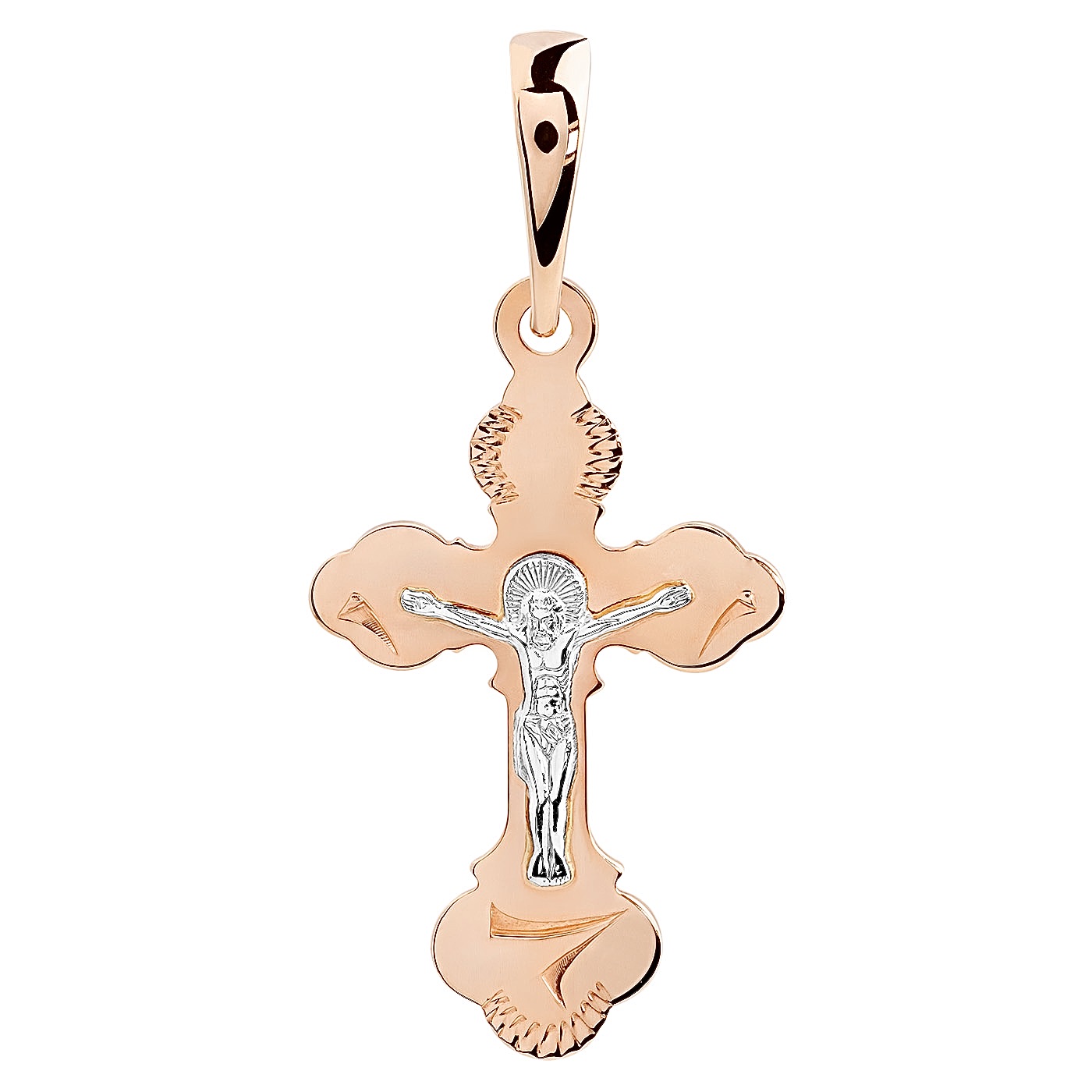 картинка Крестик из комбинированного золота, 10176305