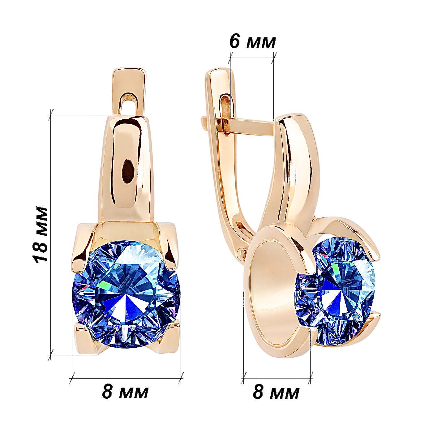 картинка Сережки із червоного золота з топазом лондон, 10441427