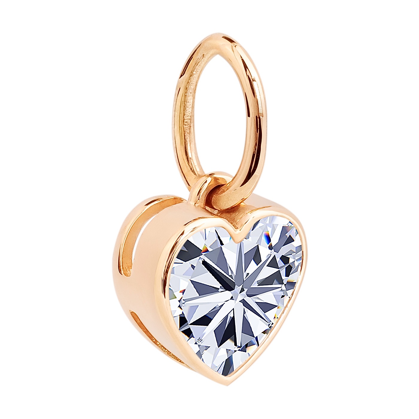 картинка Подвес "Сердце" из красного золота с фианитом, 10410264