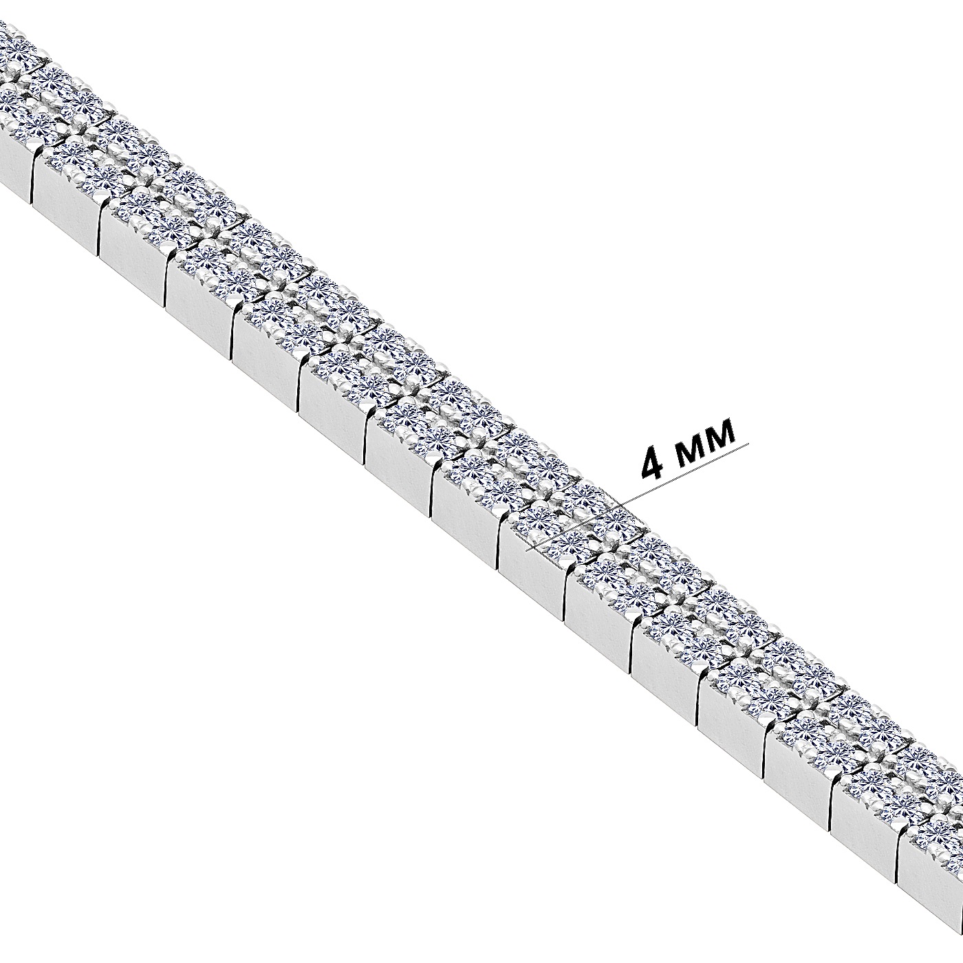 картинка Браслет с дорожкой фианитов из белого золота, 10437082