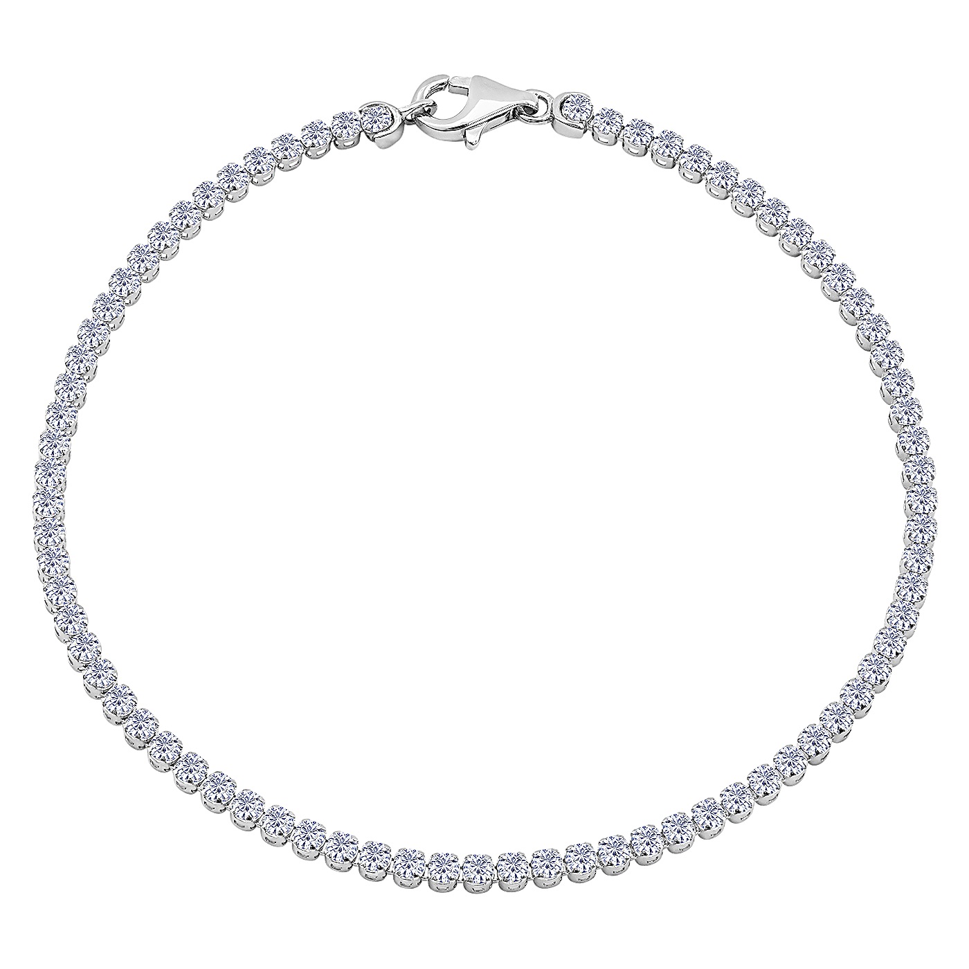 картинка Теннисный браслет с фианитами из белого золота, 10530813