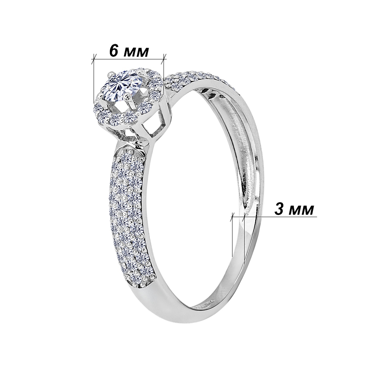 картинка Кольцо с россыпью бриллиантов из белого золота, 10277494