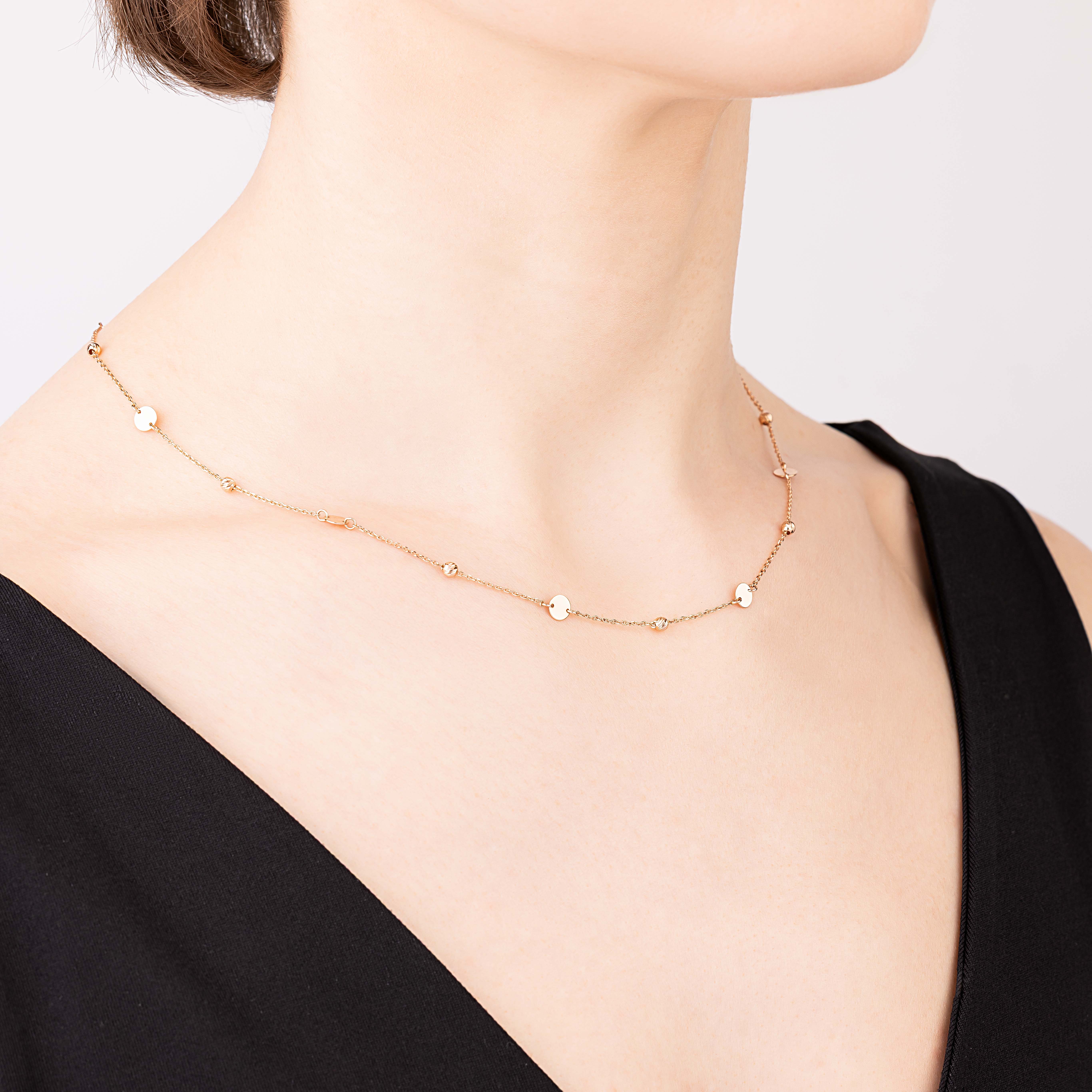 картинка Золотое колье с монетками и шариками, 10537116