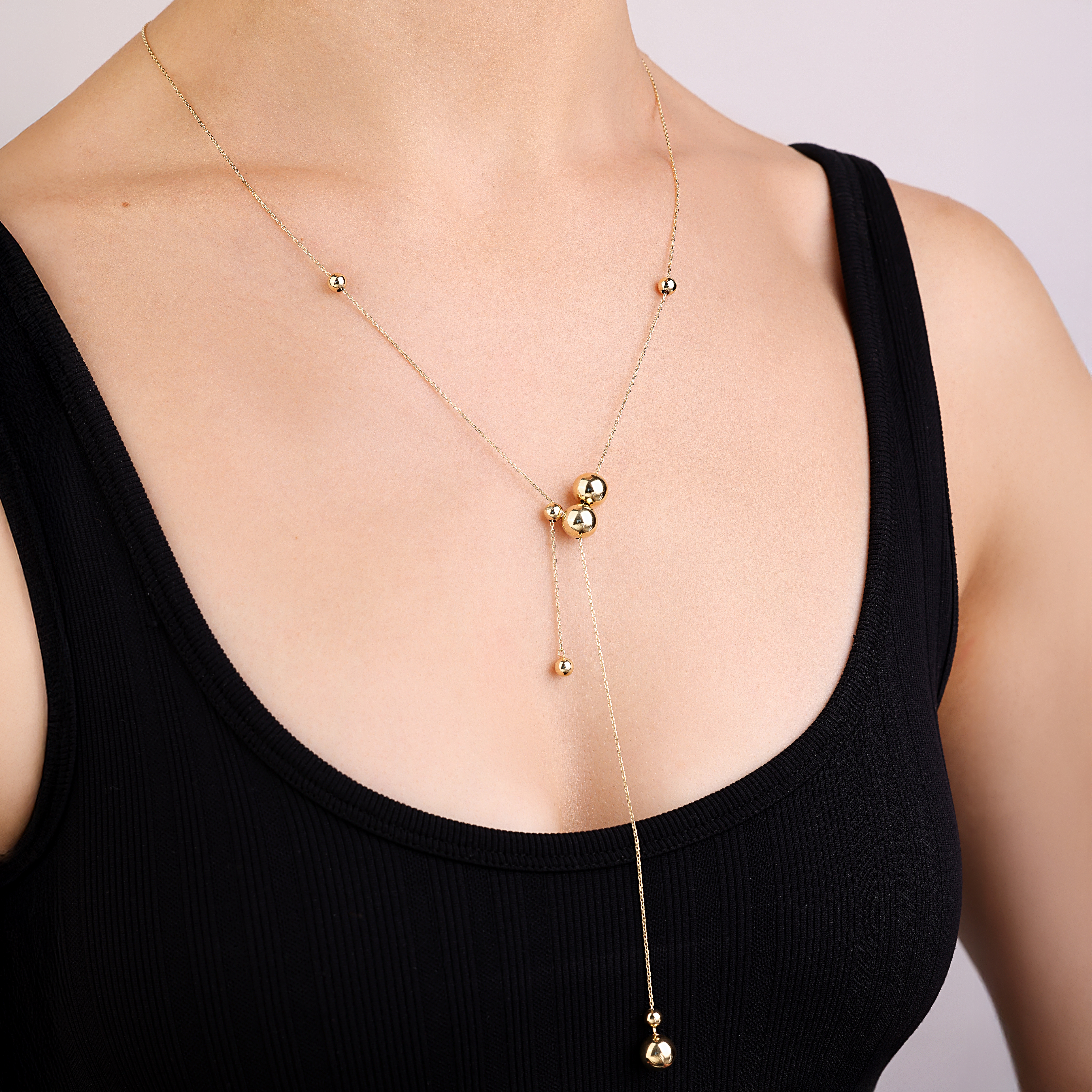 картинка Кольє-трансформер із лимонного золота "Кульки", 10524631