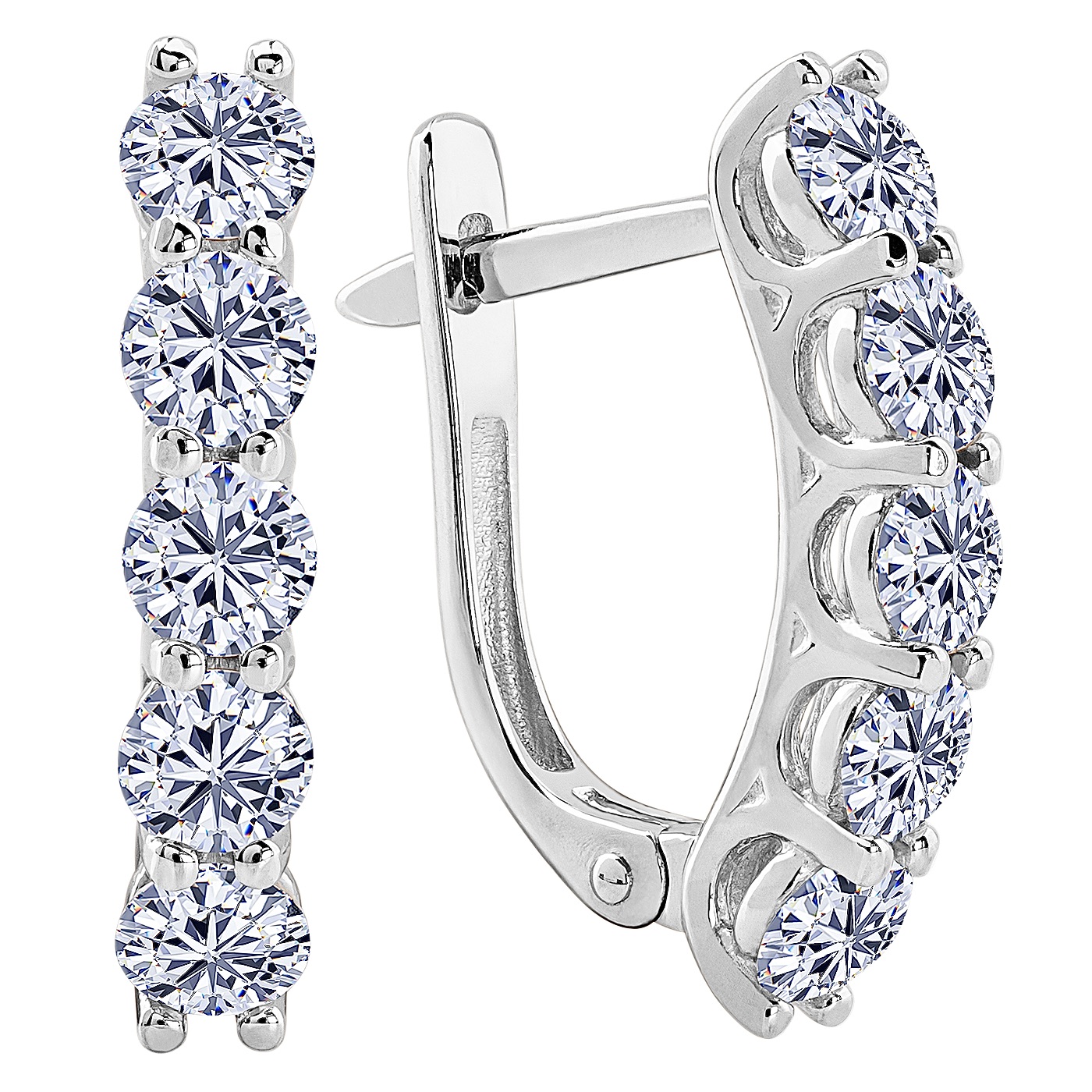 картинка Сережки з діамантами із білого золота 585 проби, 10439920