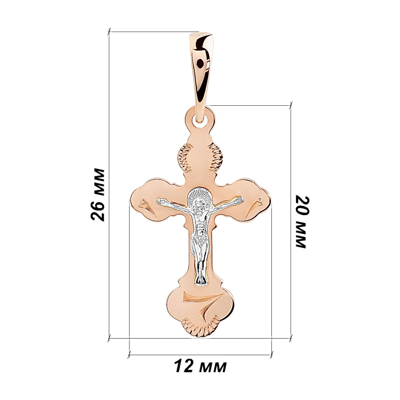 картинка Крестик из комбинированного золота, 10176305