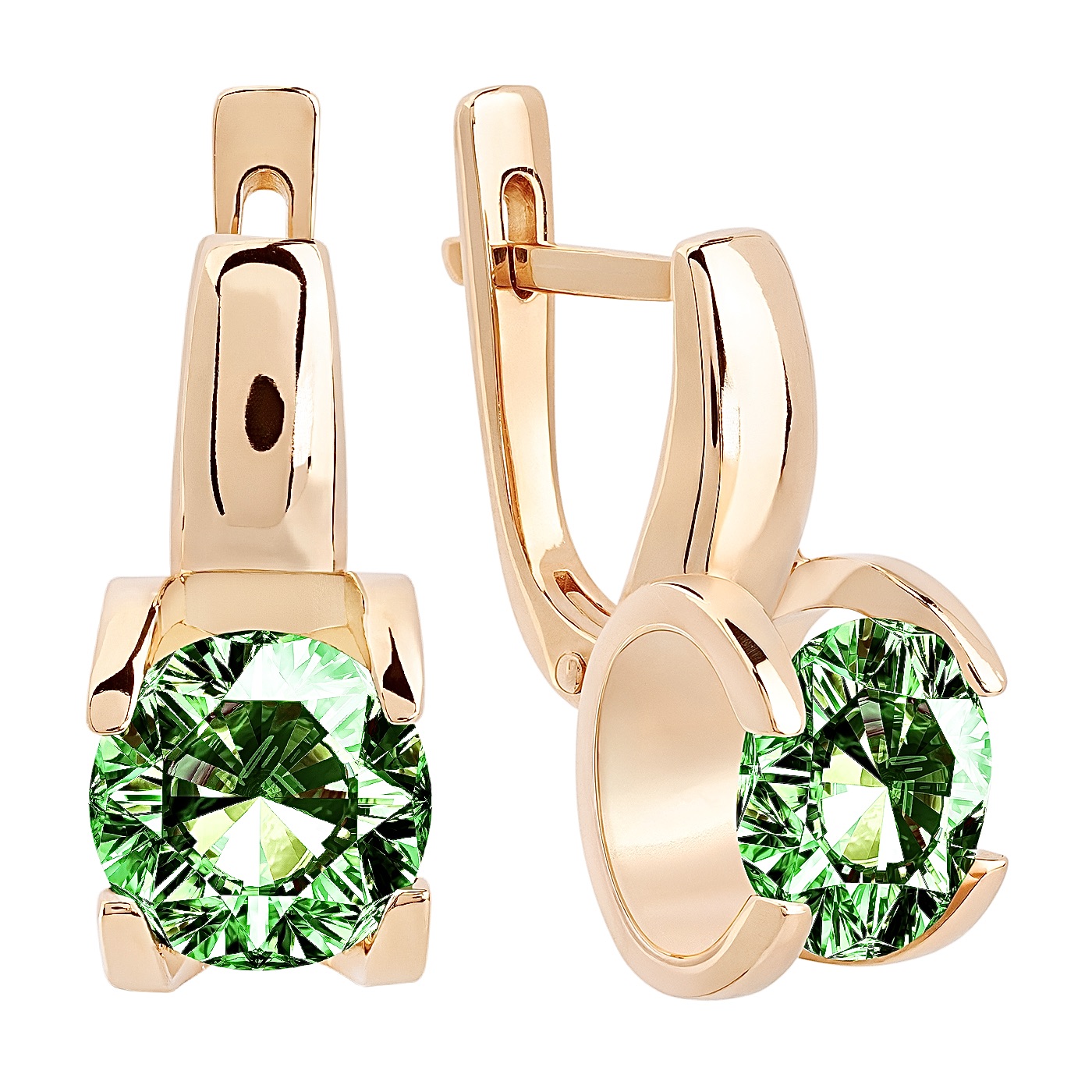 картинка Сережки з турмаліном із червоного золота, 10519791