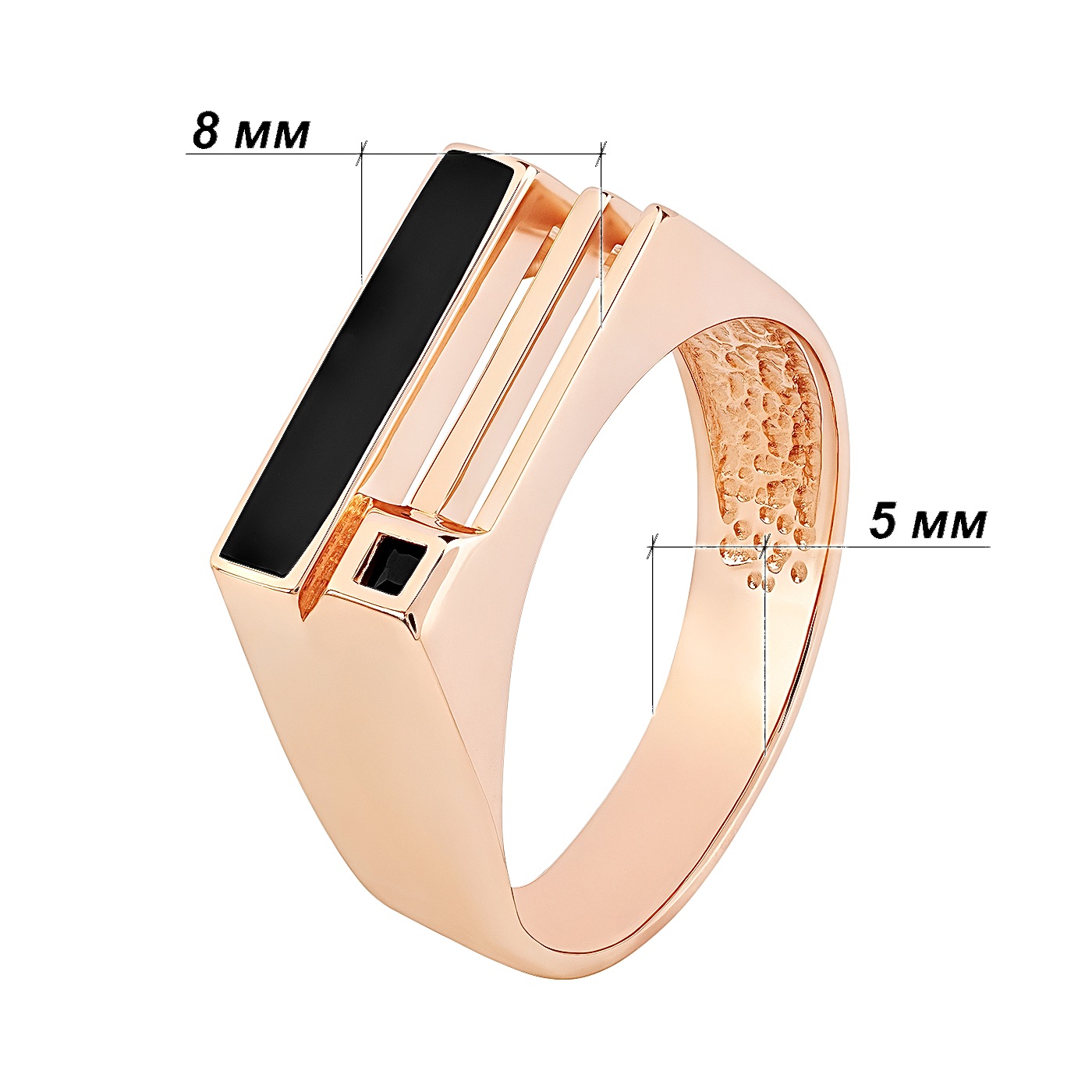 Перстень мужской золото с черной эмалью