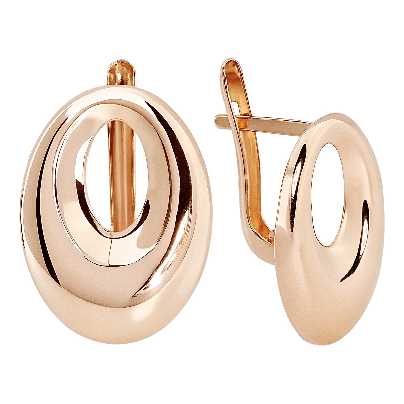 картинка Золоті геометричні сережки без вставок, 10528492