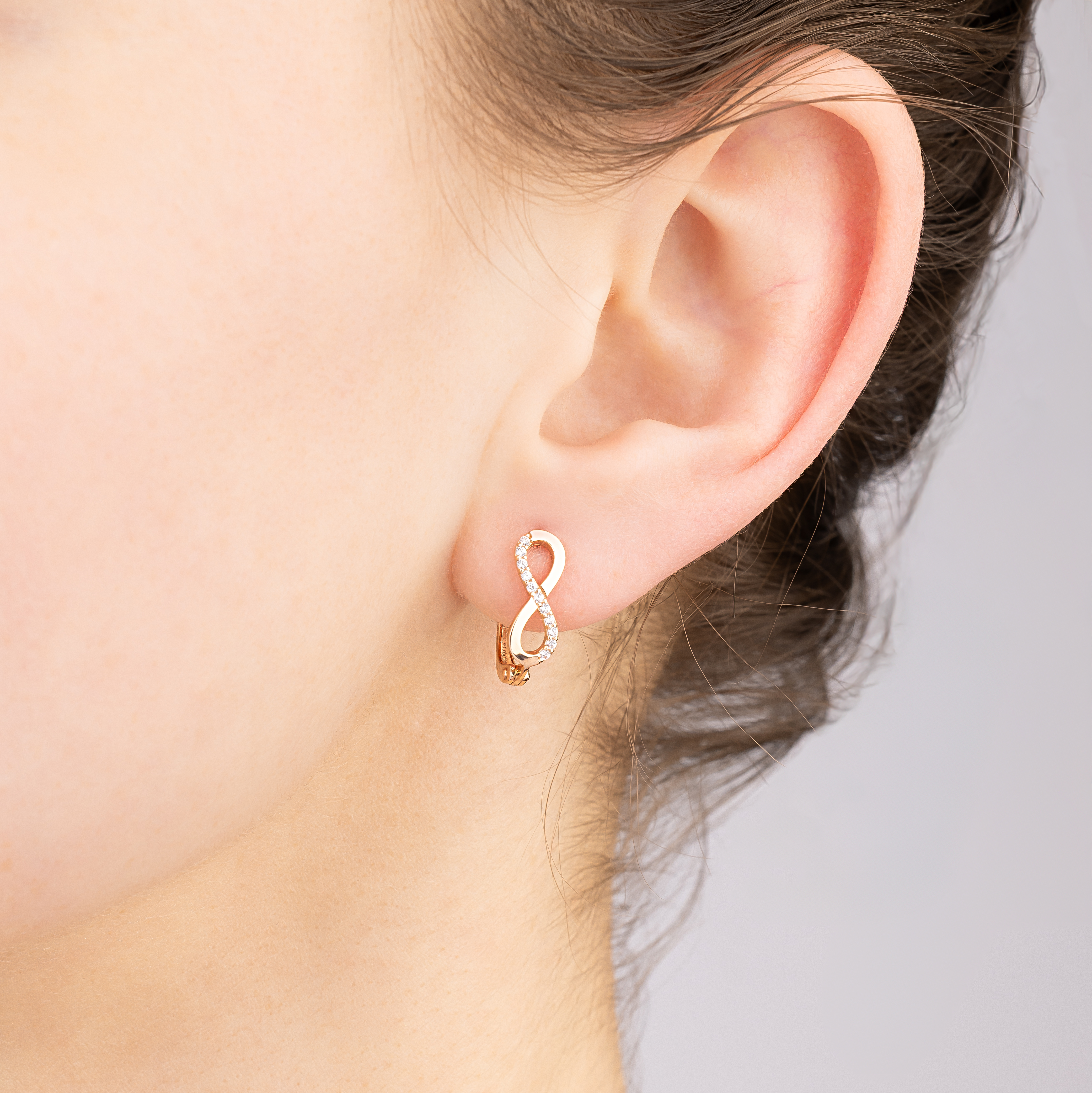 картинка Сережки "Нескінченність" із червоного золота, 10515303