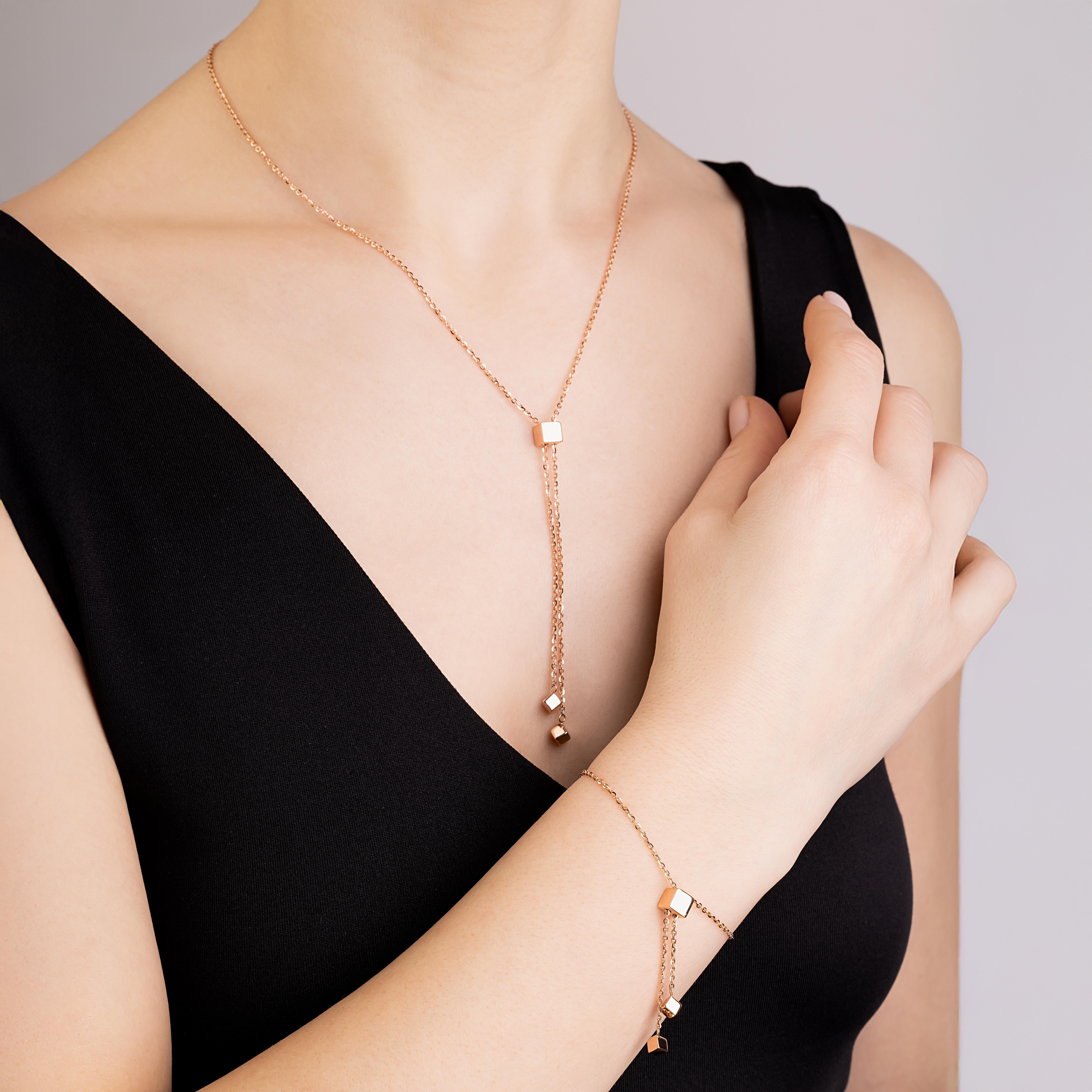 картинка Браслет "Куб" із червоного золота якірного плетіння, 10530714