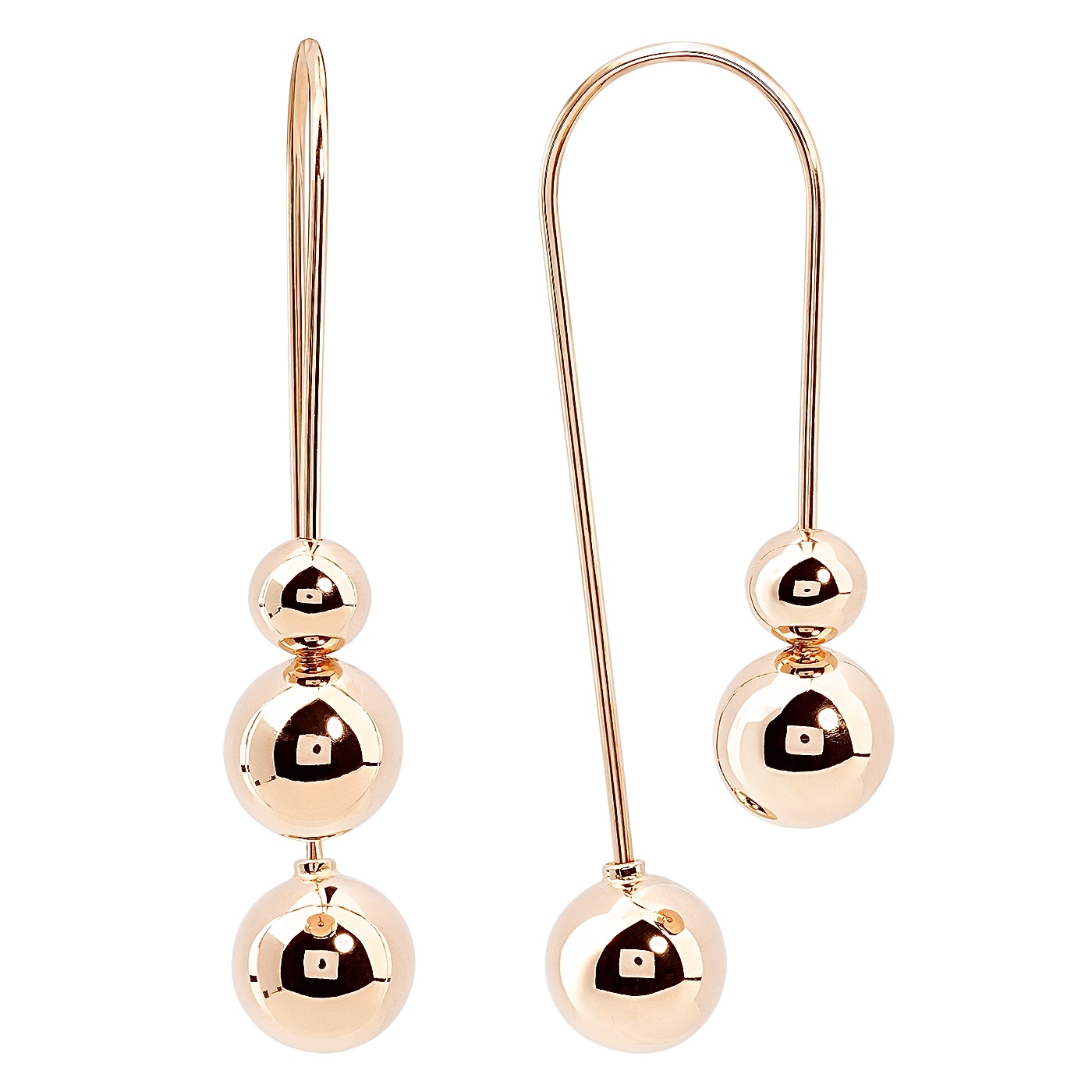 картинка Сережки-протяжки з кульками із червоного золота, 10515600